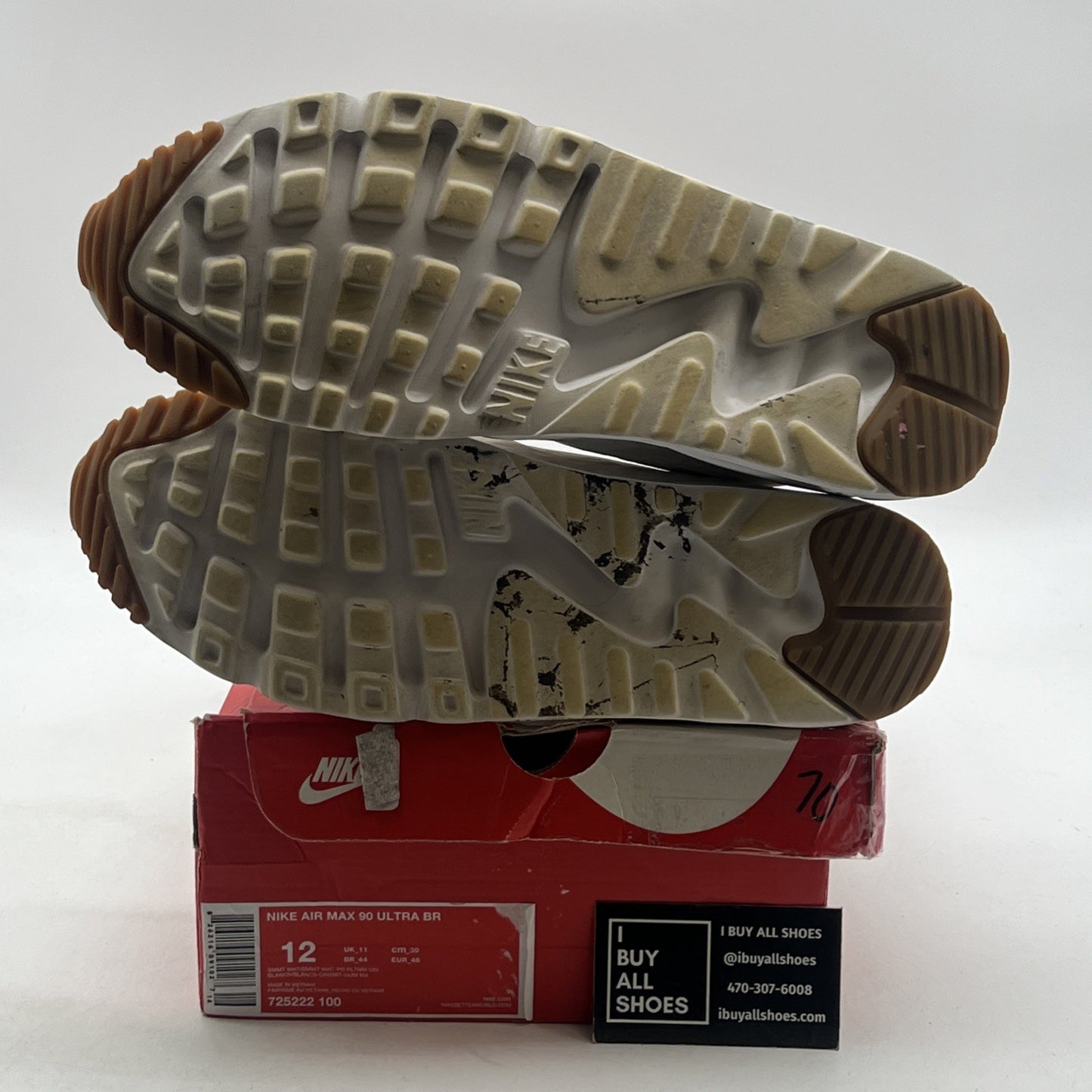 Size 12 - Nike Air Max 90 Ultra BR White (725222-100)