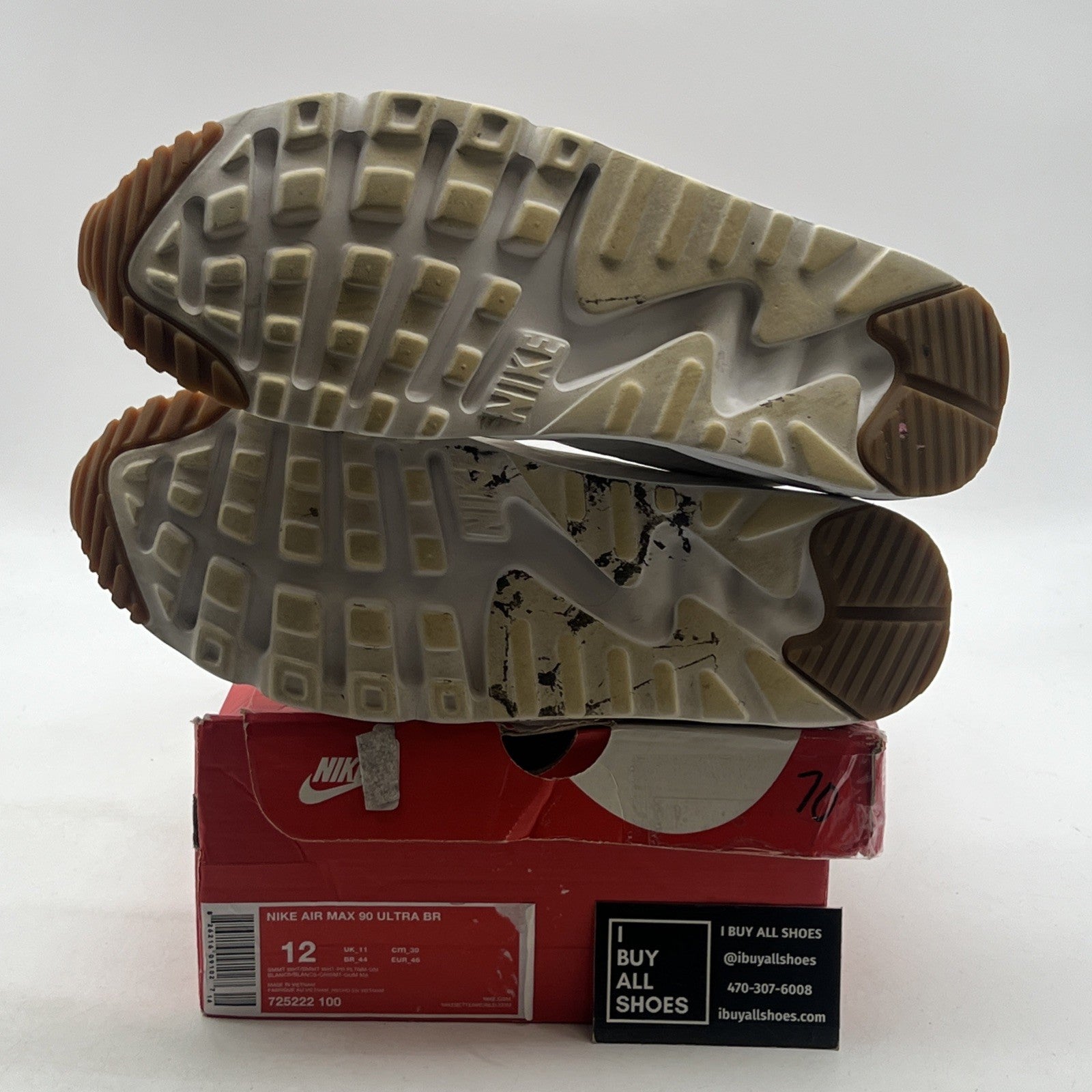 Size 12 - Nike Air Max 90 Ultra BR White (725222-100)