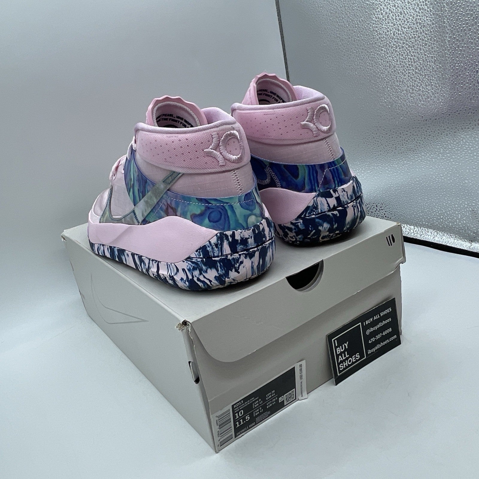 Size 10 - Nike KD 13 Aunt Pearl Blue Pink Leather (DC0011-600)