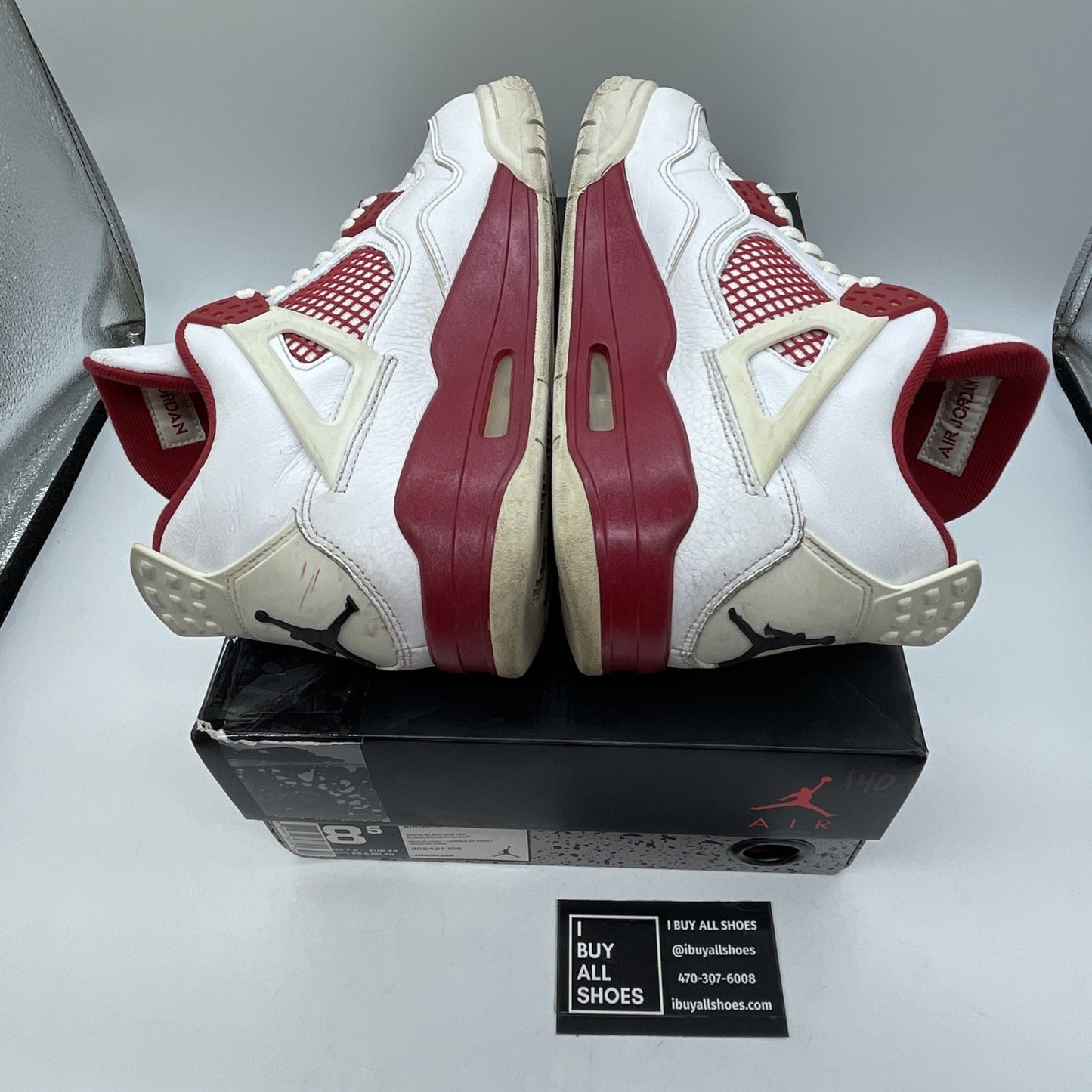 Size 8.5 - Jordan 4 Retro alternate 89 2016 Red White Leather (308497-106)