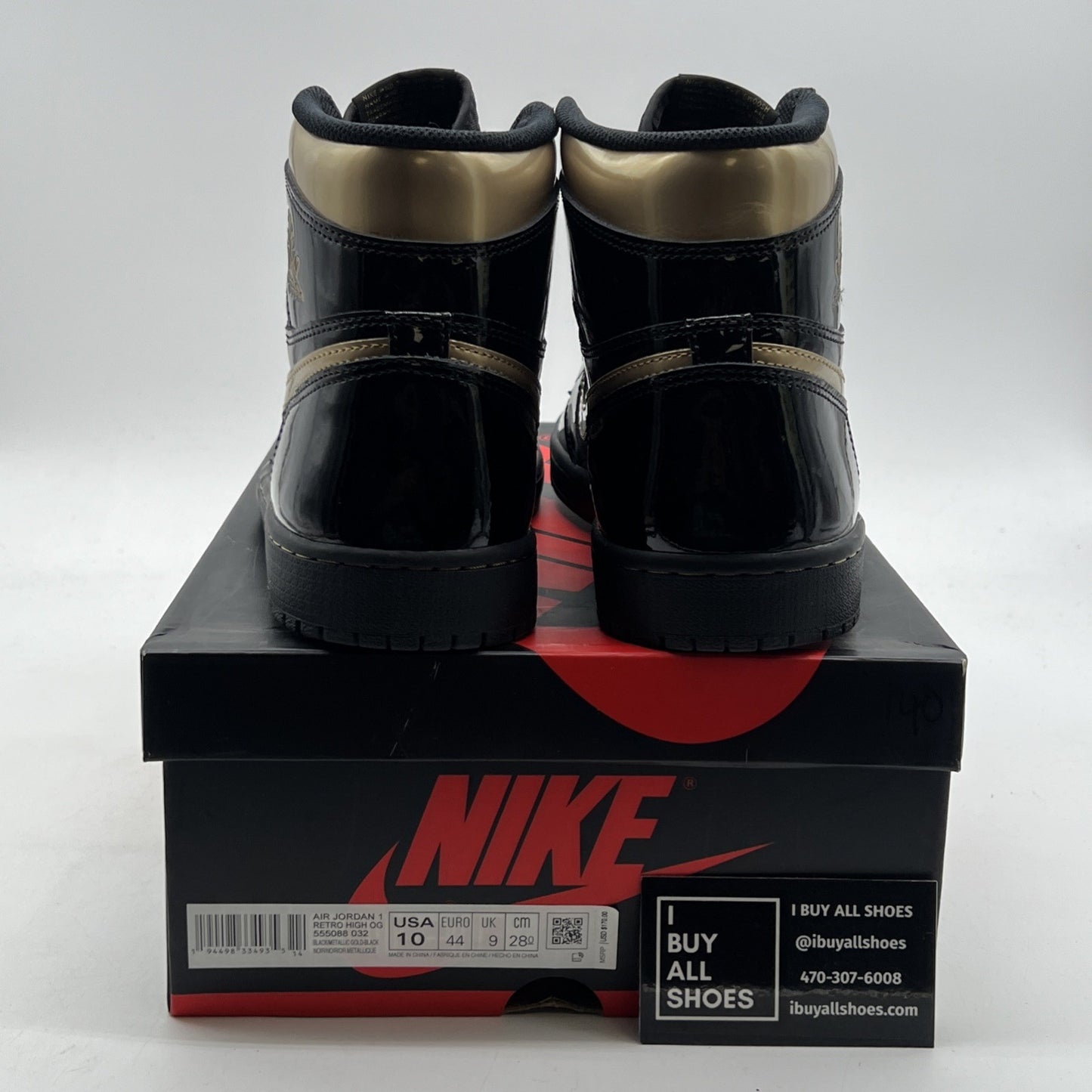 Size 10 - Air Jordan 1 Black 2020 (555088-032)
