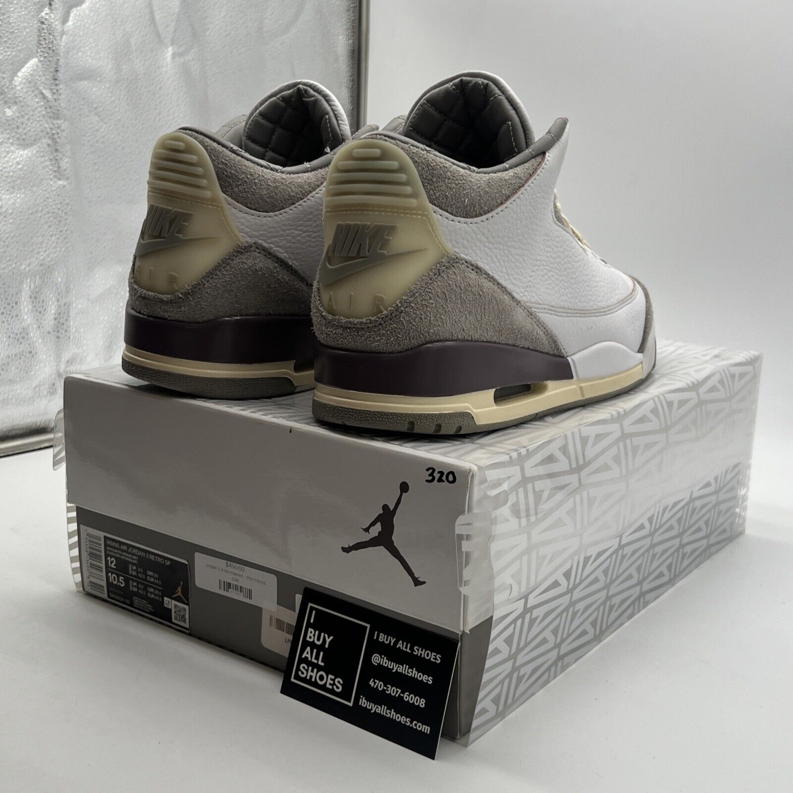 Size 12 - Air Jordan 3 Retro SP x A Ma Maniere Low Raised By Women W DH3434-110