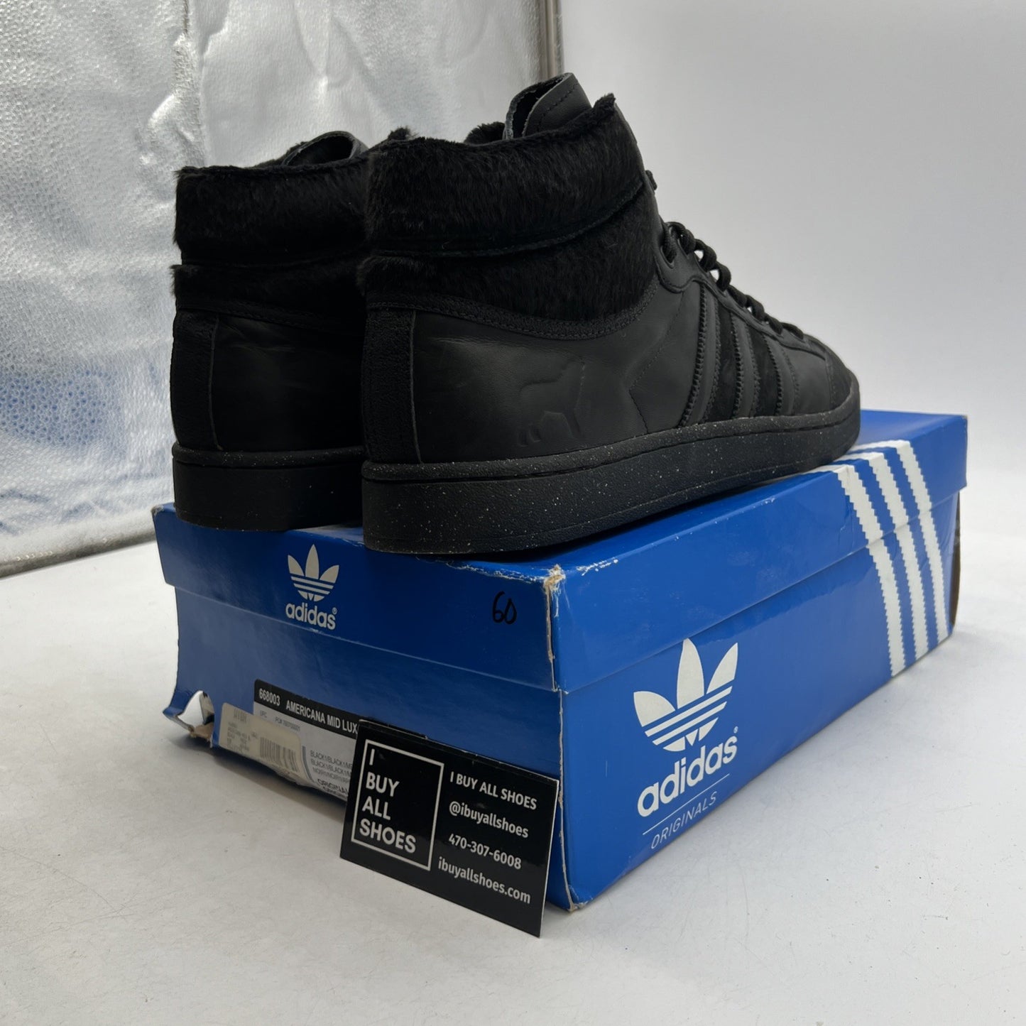 Size 11.5 - Adidas Sneakers Mens 2006 Americana Mid Lux Black Wolf (668003)