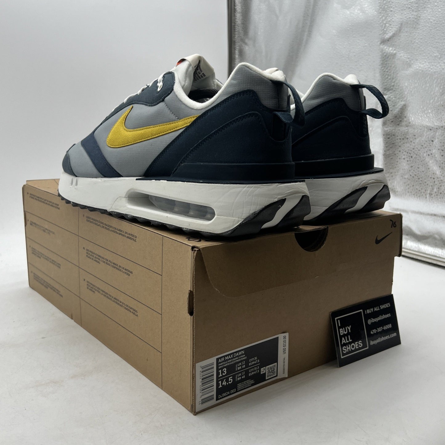 Size 13 - Nike Air Max Dawn Particle Grey Dark Citron (DJ3624-003)