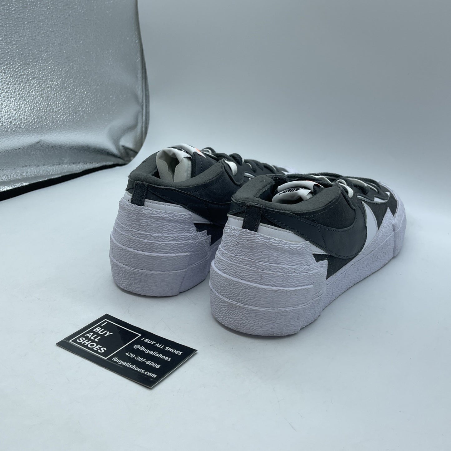 Size 11 - Nike sacai x Blazer Low Iron Grey White Suede Leather (DD1877-002)