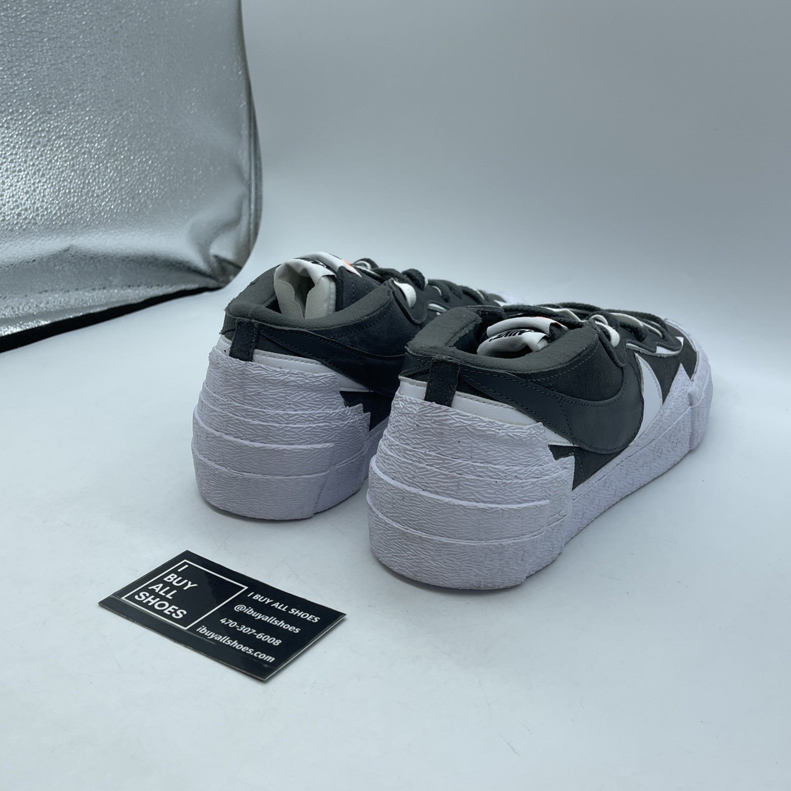 Size 11 - Nike sacai x Blazer Low Iron Grey White Suede Leather (DD1877-002)