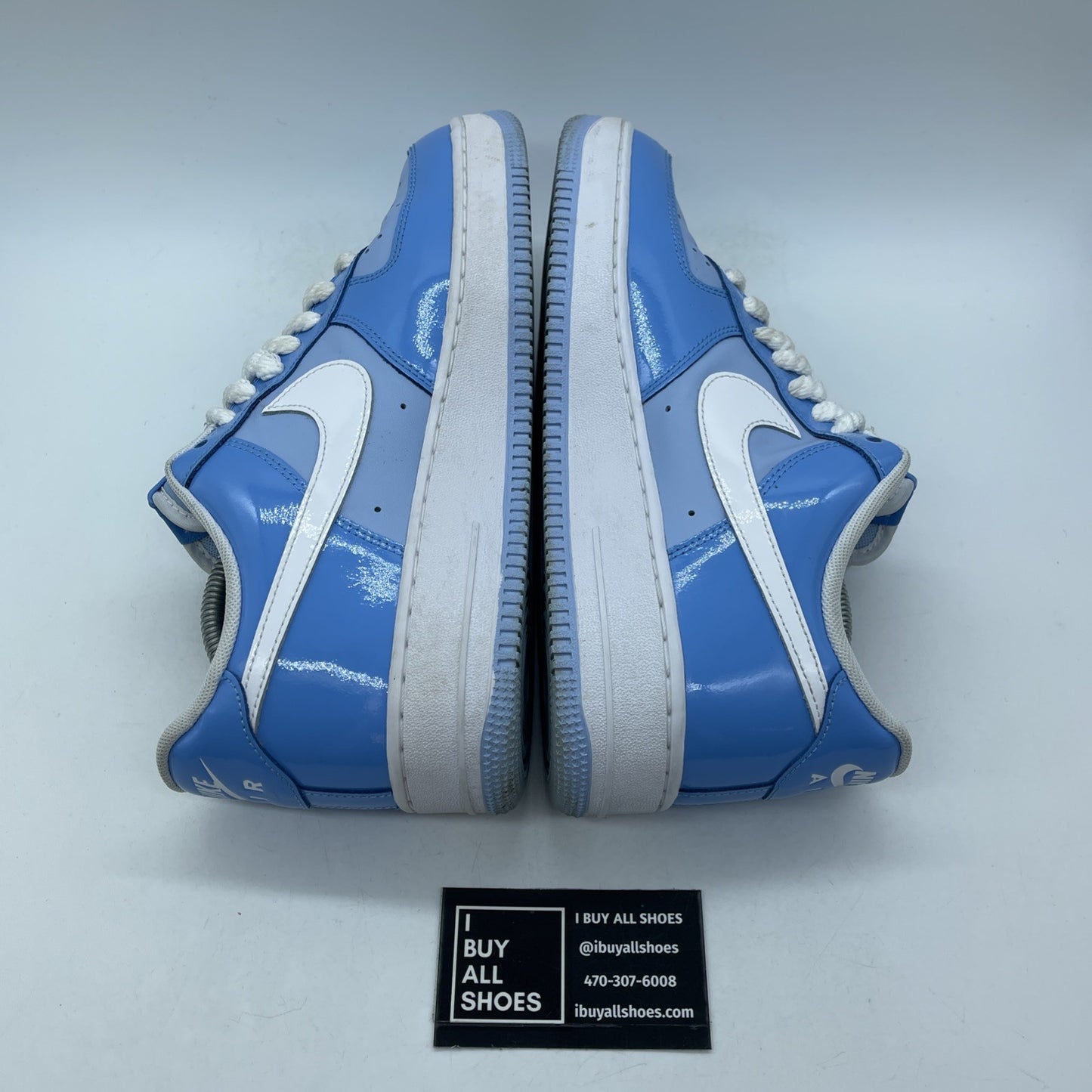 Size 9.5 - Nike Air Force 1 '07 LV8 Psychic Blue Patent Blue White (HV9405-400)