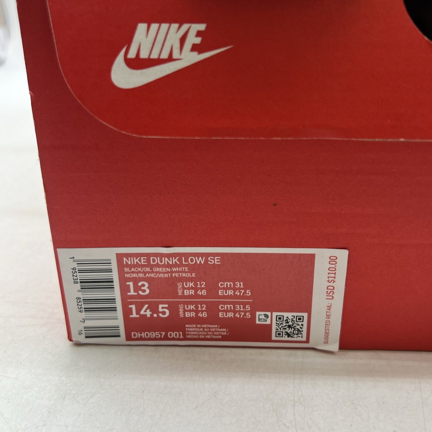 Size 13 - Nike Dunk SE Low Black Multi-Camo (DH0957-001)