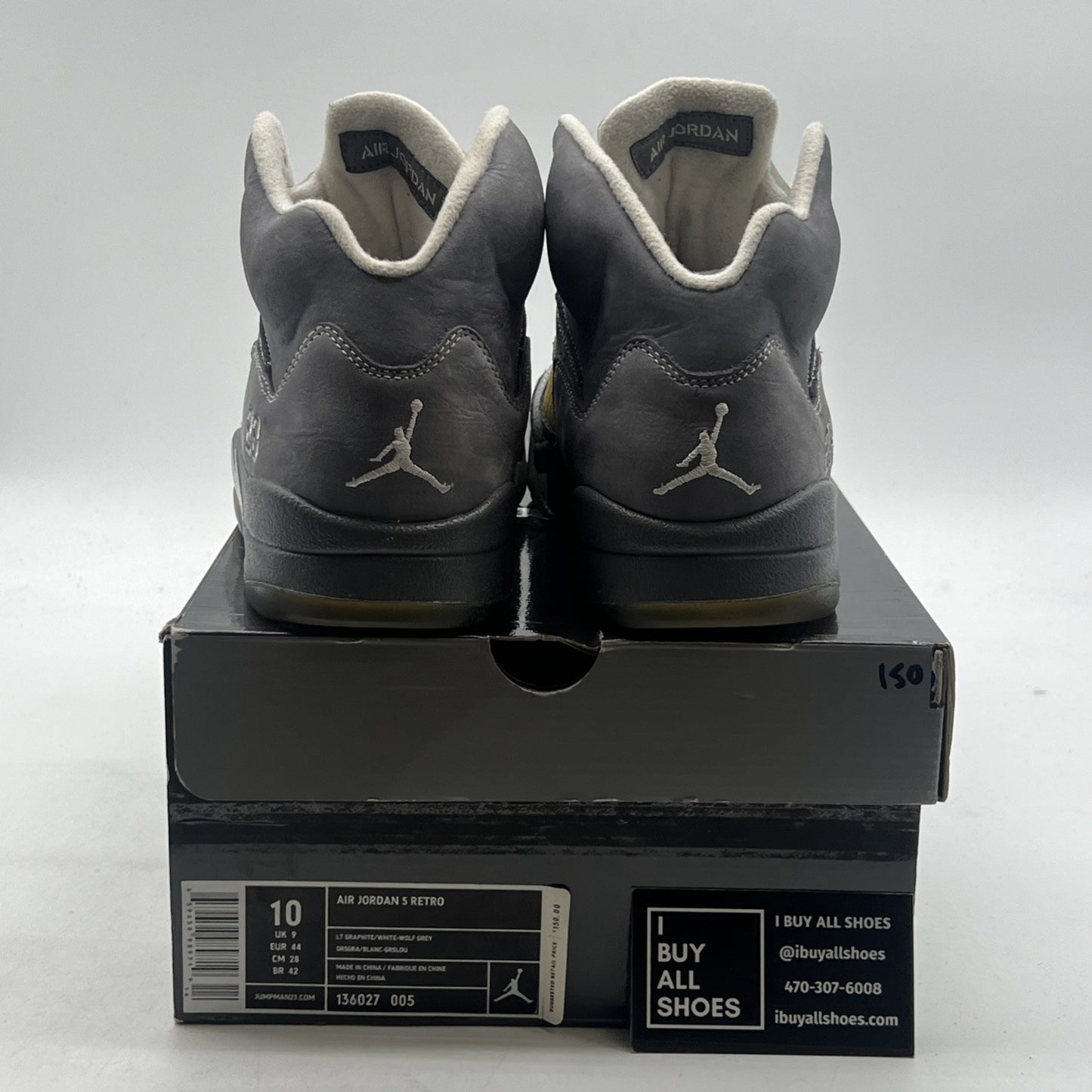 Size 10 - Air Jordan 5 Retro Wolf Grey (136027-005)