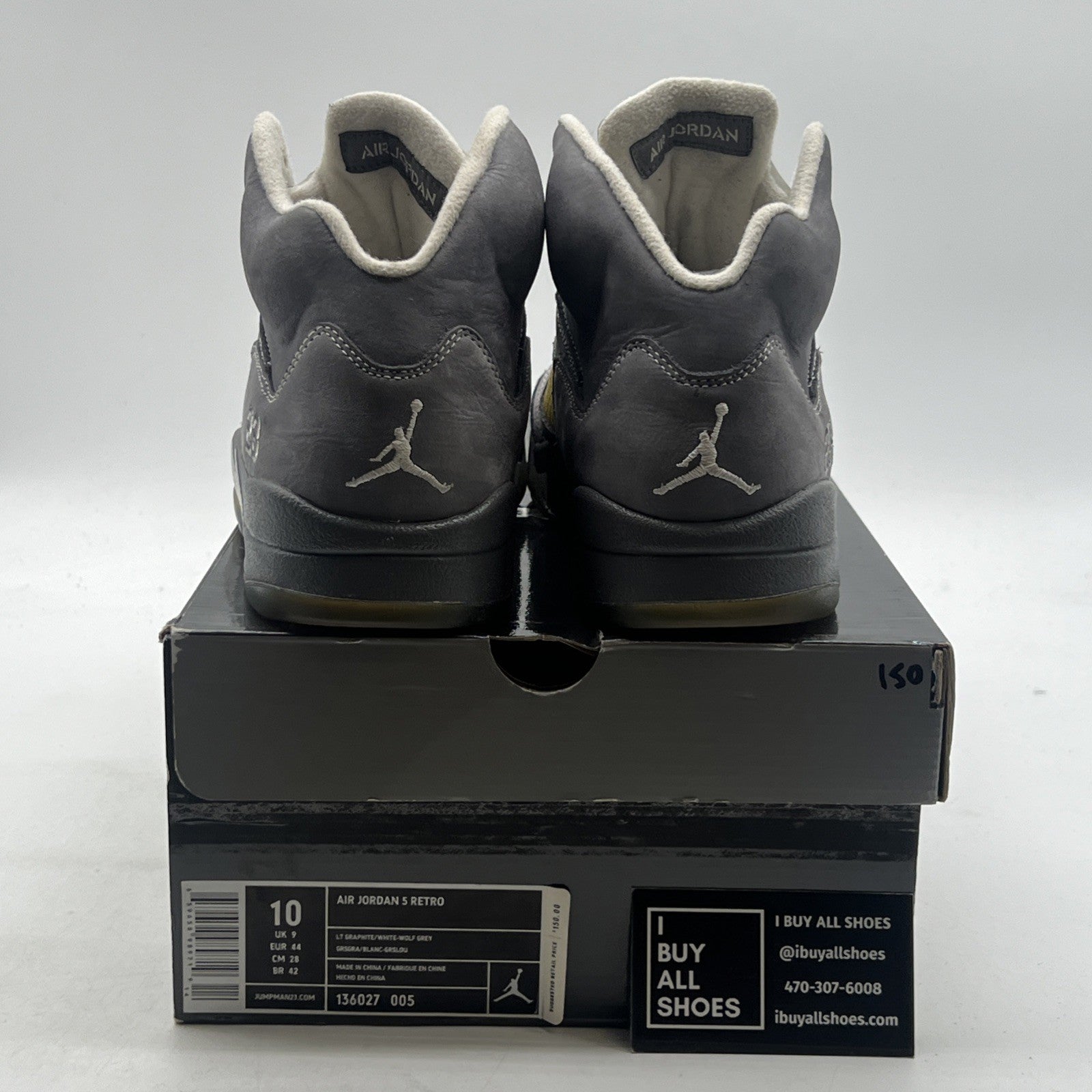 Size 10 - Air Jordan 5 Retro Wolf Grey (136027-005)