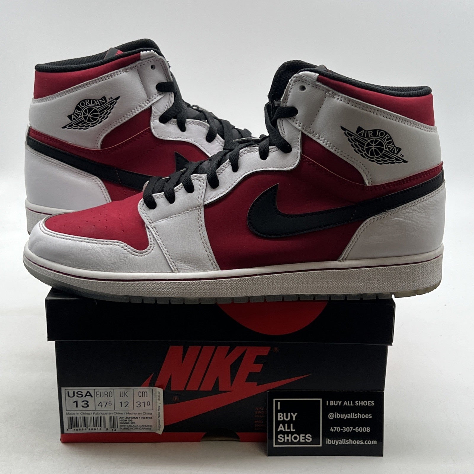 Size 13 - Air Jordan 1 Retro OG High Carmine (555088-123)