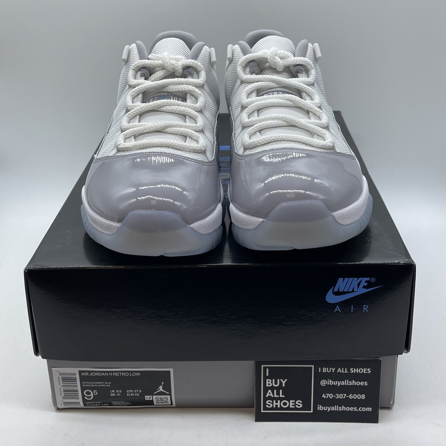 Size 9.5 - Air Jordan 11 Retro Low Cement Grey White Leather (AV2187-140)