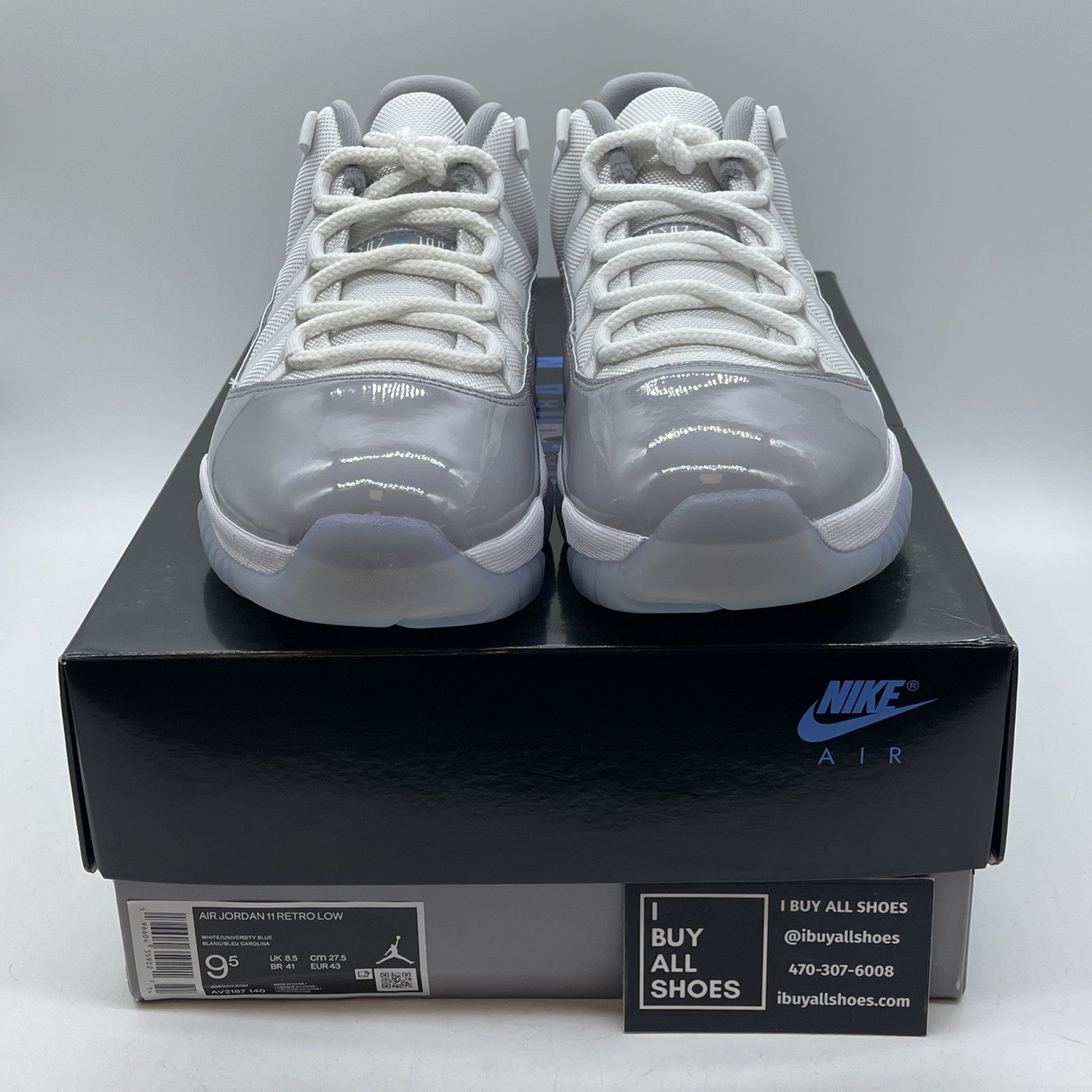 Size 9.5 - Air Jordan 11 Retro Low Cement Grey White Leather (AV2187-140)