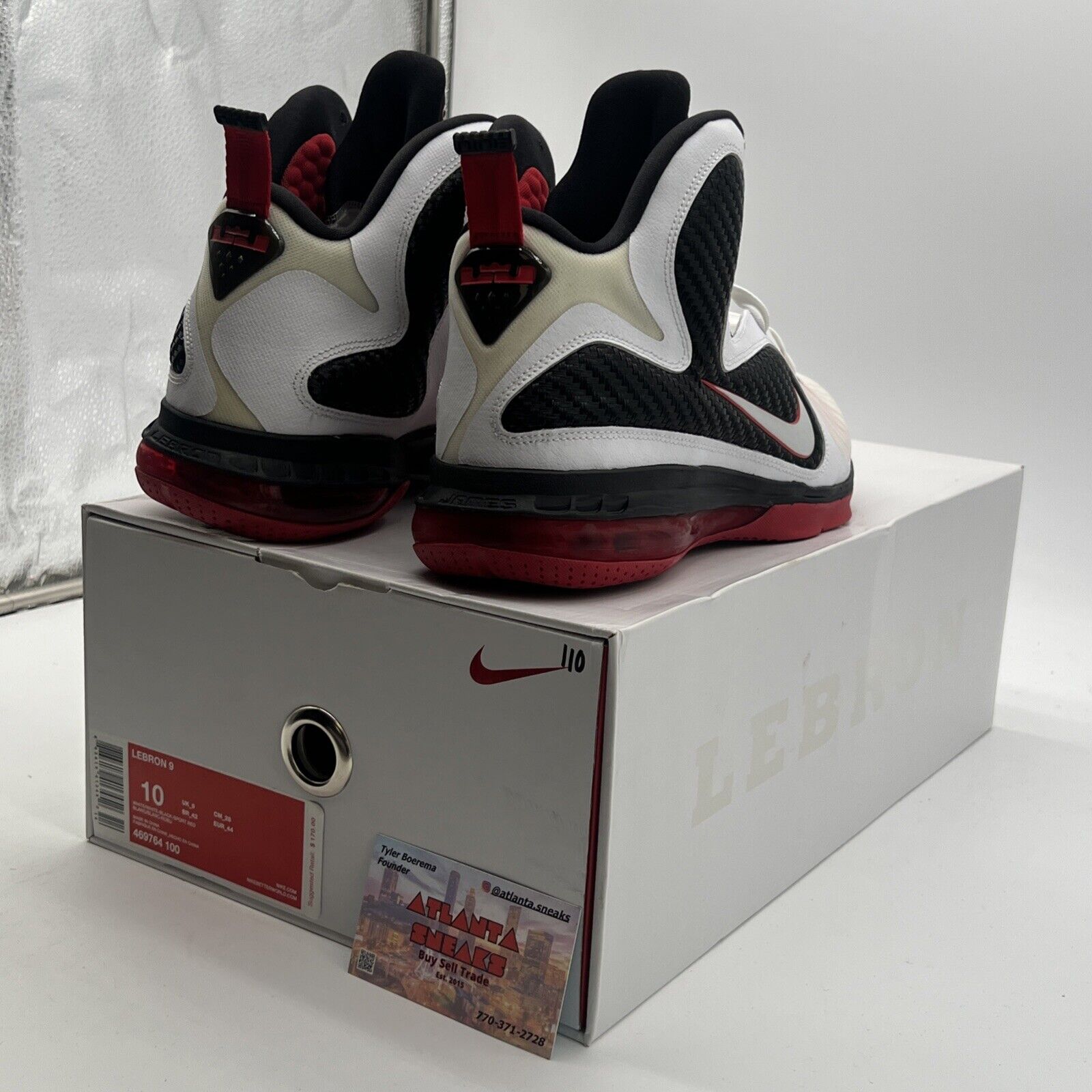 Size 10 - Nike LeBron 9 Miami Heat Home (469764-100)