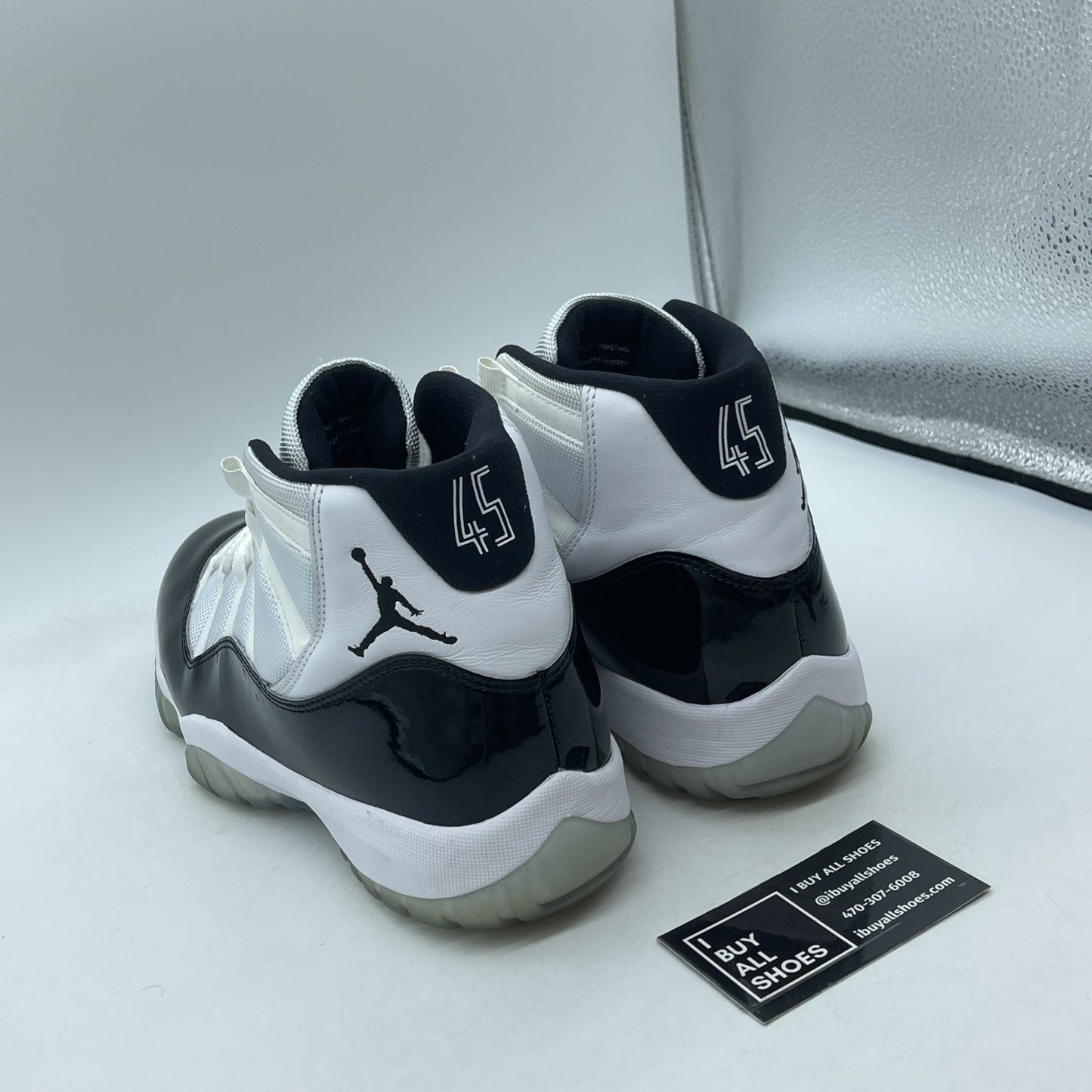 Size 10 - Jordan 11 Retro High Concord Black White Leather (378037-100)
