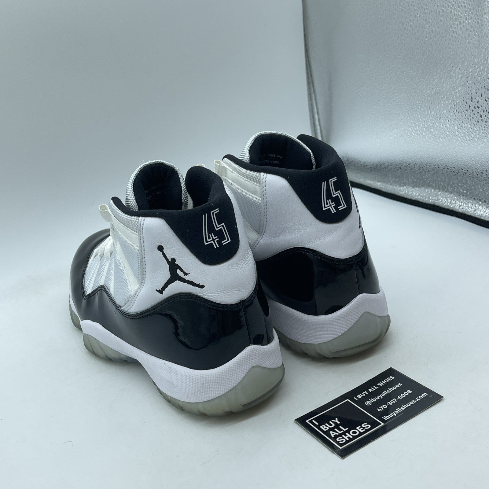 Size 10 - Jordan 11 Retro High Concord Black White Leather (378037-100)
