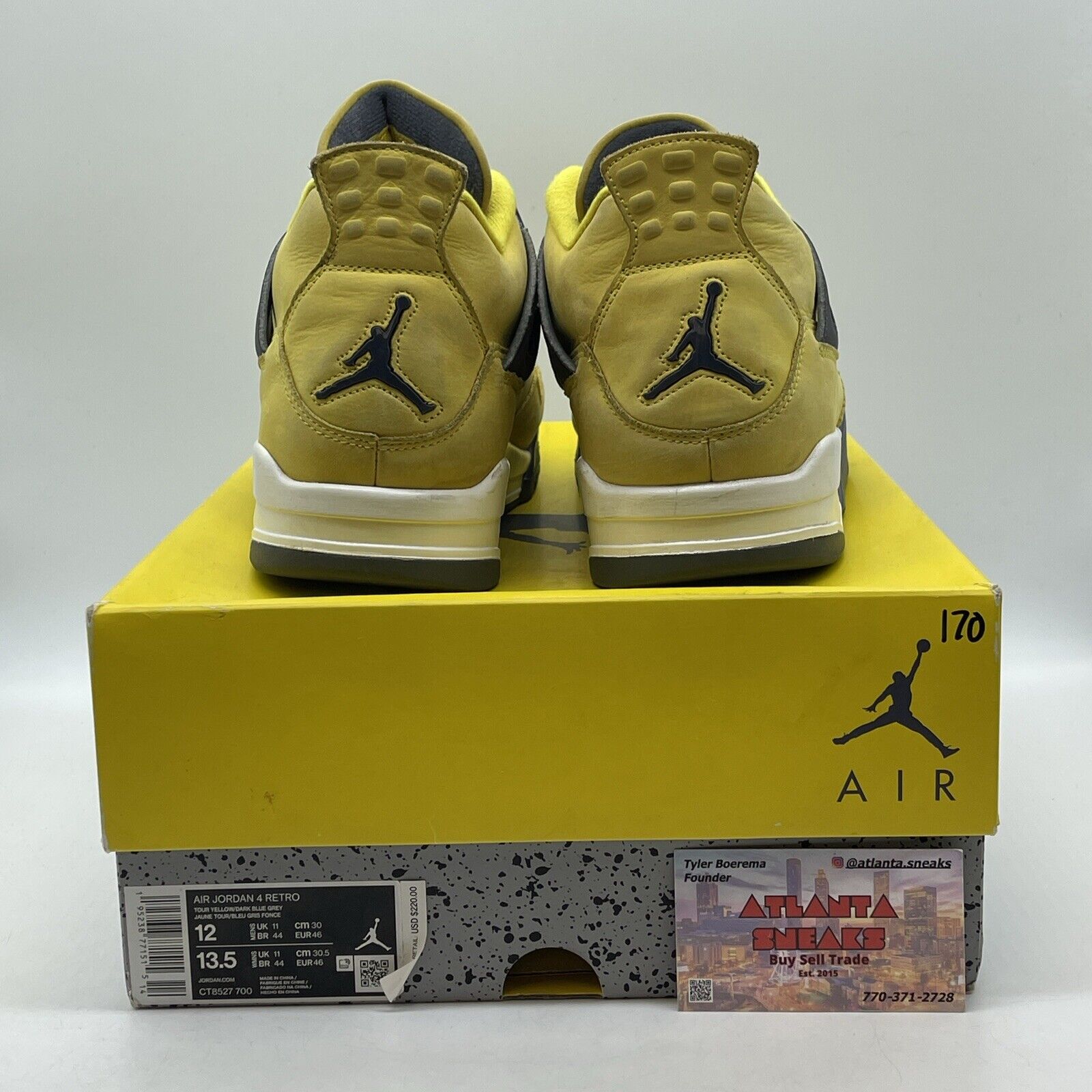 Size 12 - Jordan 4 Retro Mid Lightning White Yellow Black (CT8527-700)