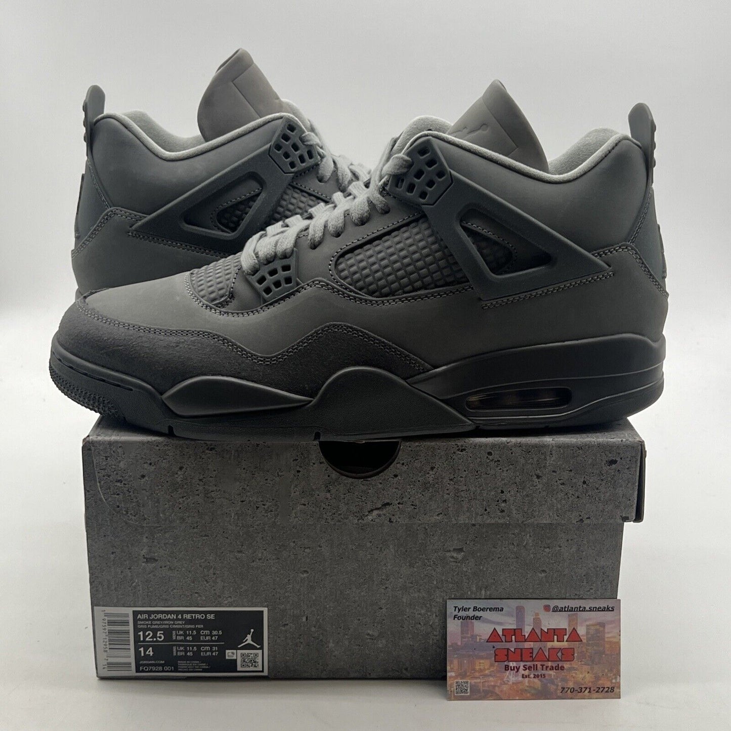 Size 12.5 - Air Jordan 4 Retro 2024 Paris Olympics Wet Cement (FQ7928-001)