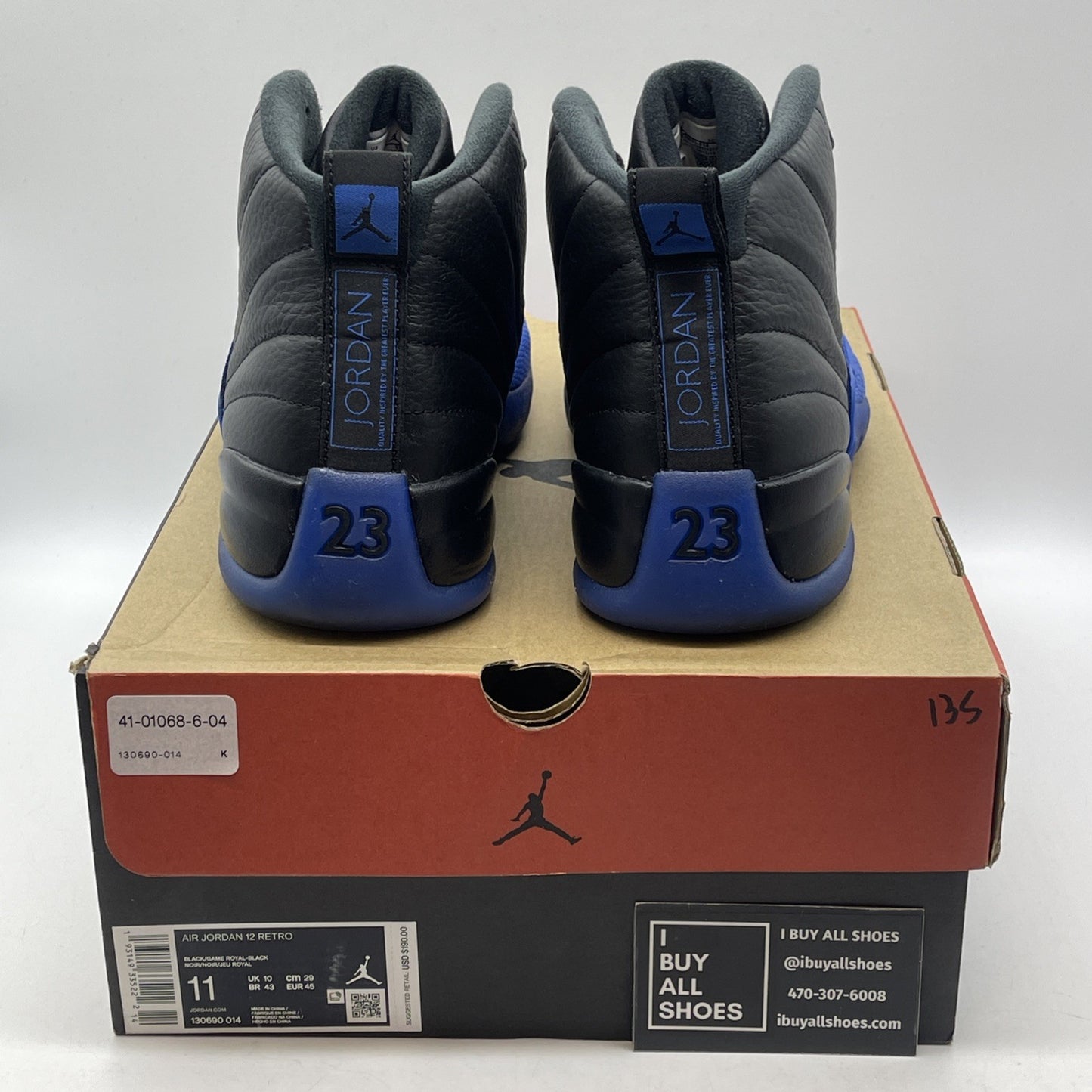 Size 11 - Air Jordan 12 Retro 2009 Nubuck Blue Black Suede Leather (130690-014)