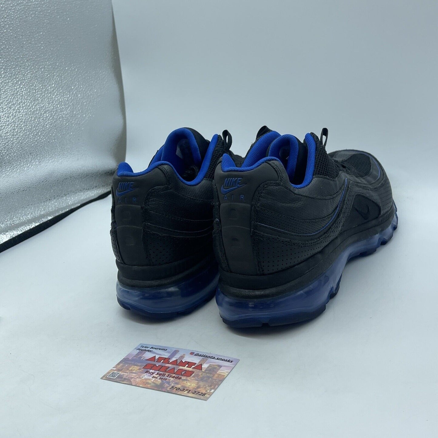 Size 11 - Nike Air Max 24-7 Black Blue Suede Leather (397252-003)