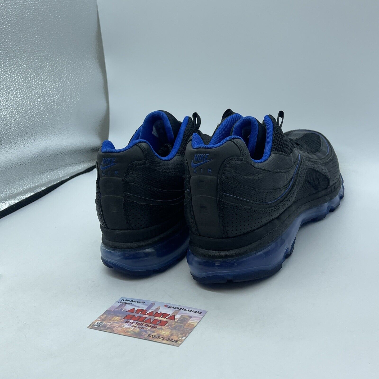 Size 11 - Nike Air Max 24-7 Black Blue Suede Leather (397252-003)