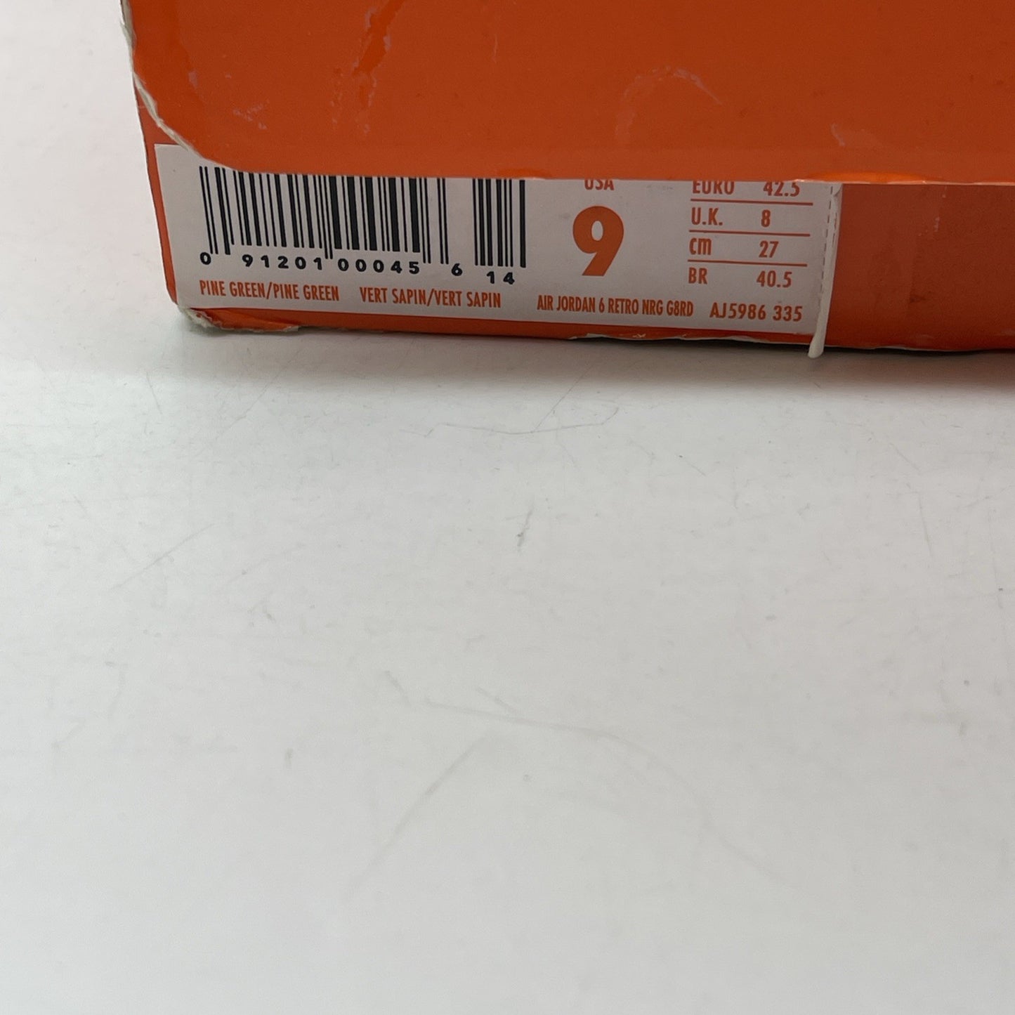 Size 9 - Air Jordan 6 Retro NRG Green Suede Gatorade Orange (AJ5986-335)
