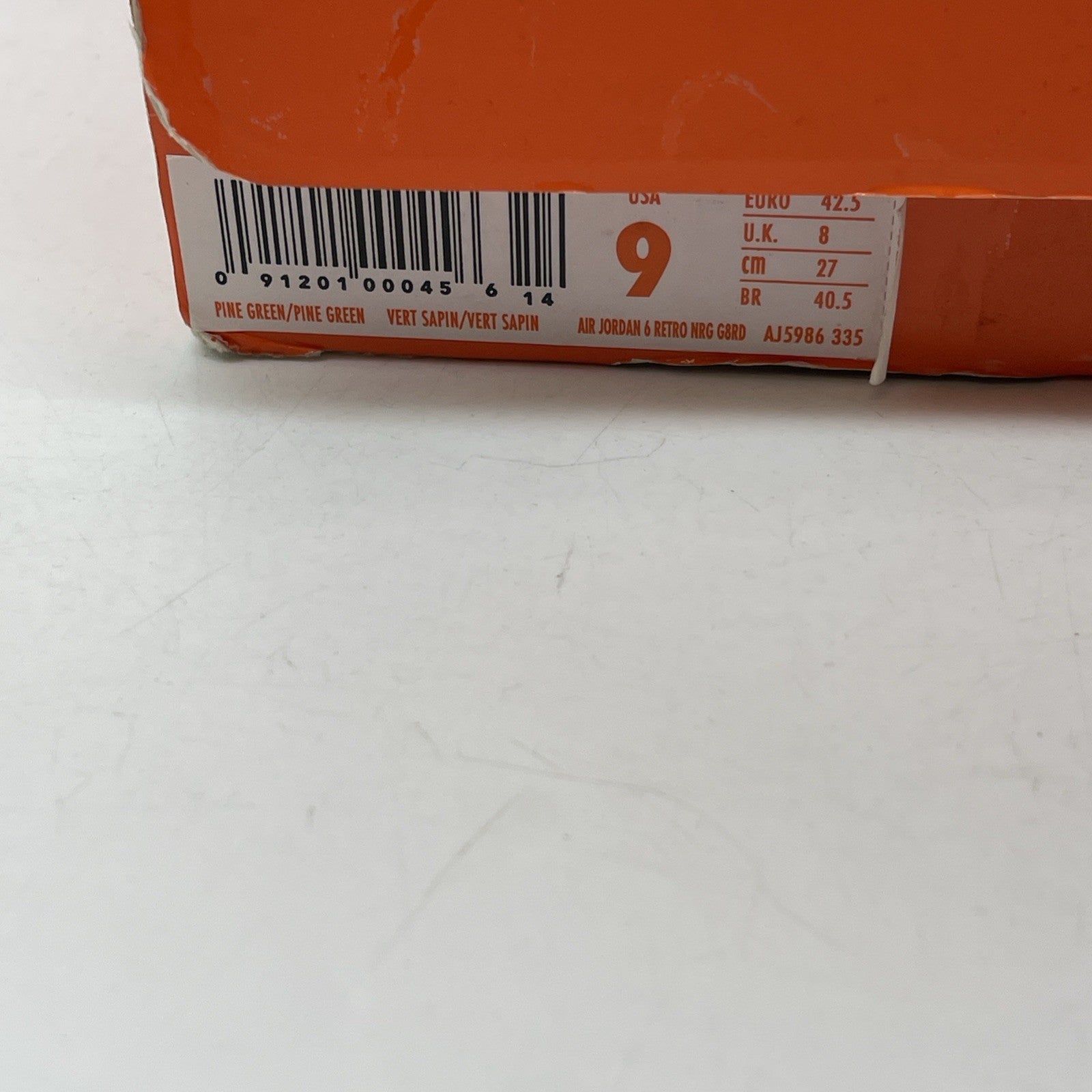 Size 9 - Air Jordan 6 Retro NRG Green Suede Gatorade Orange (AJ5986-335)