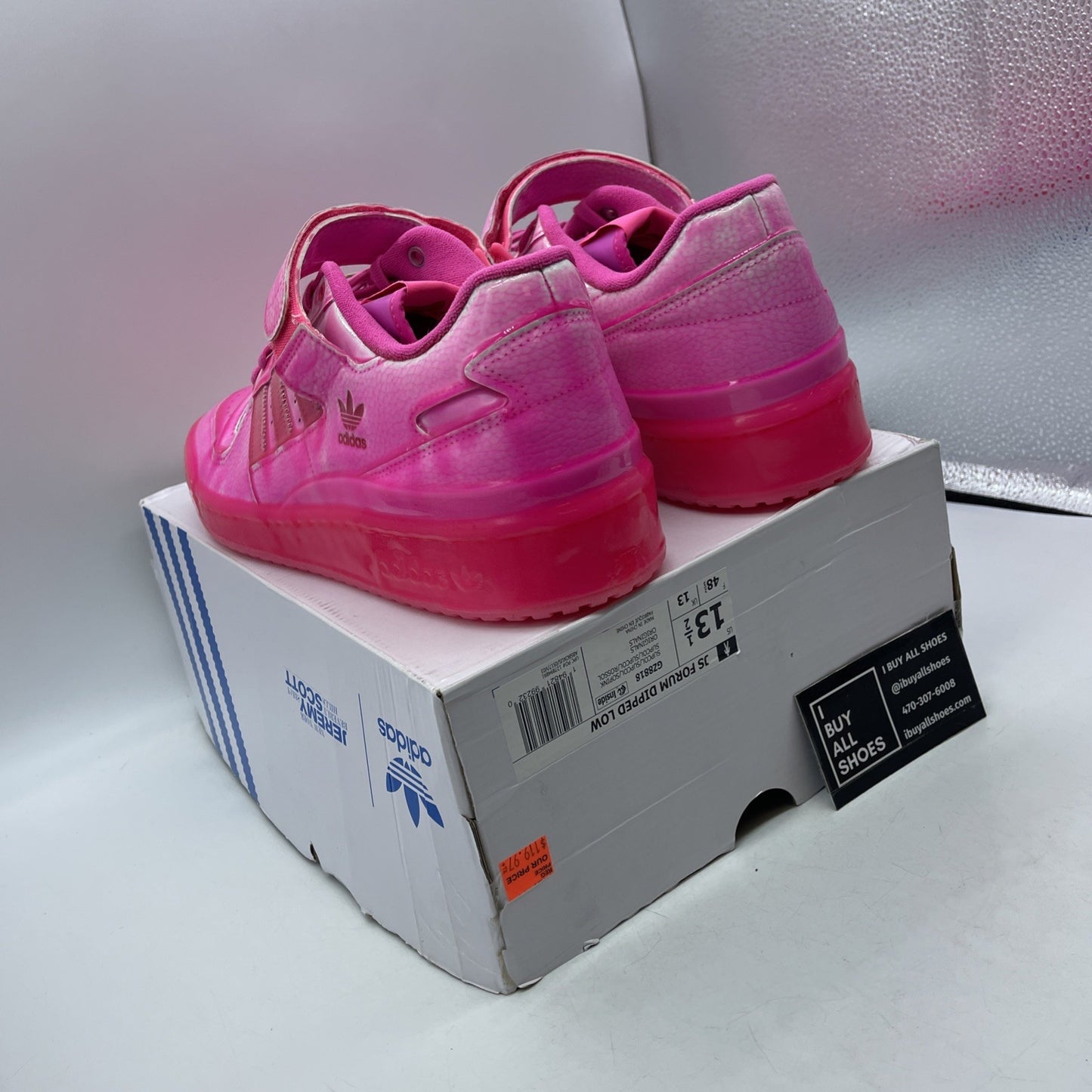 Size 13.5 - Jeremy Scott x Adidas Forum Low Dipped Solar Pink (GZ8818)