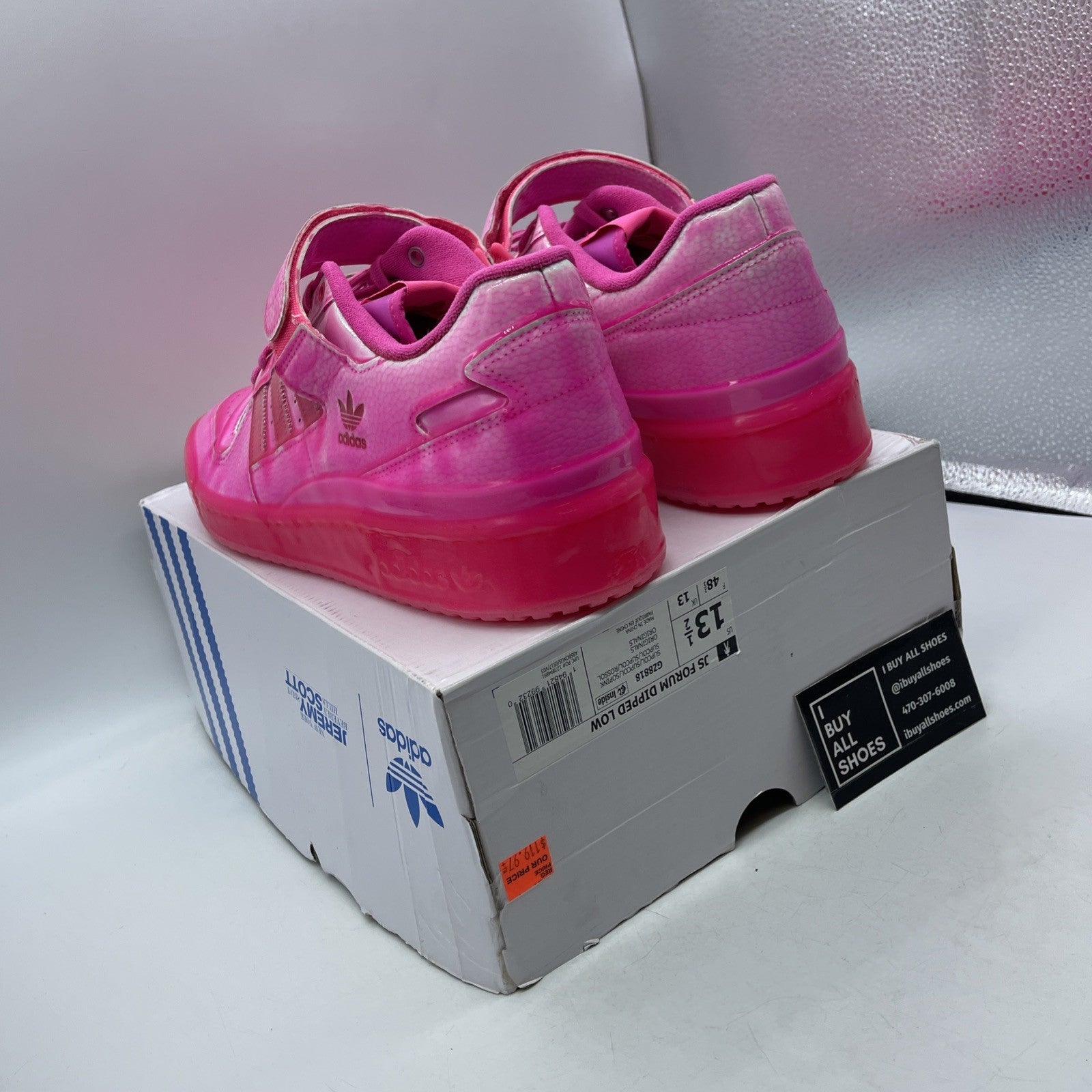 Size 13.5 - Jeremy Scott x Adidas Forum Low Dipped Solar Pink (GZ8818)