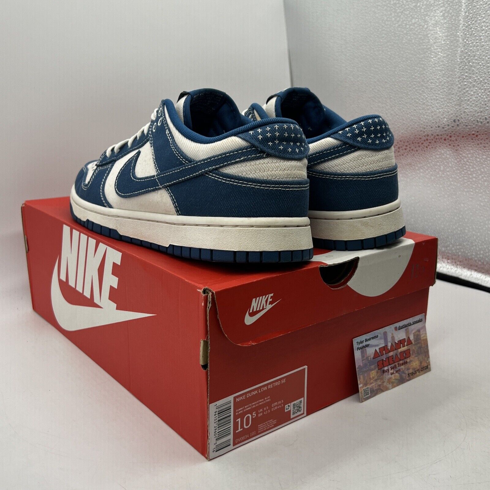 Size 10.5 - Nike Dunk Low SE Sashiko - Industrial Blue White (DV0834-101)