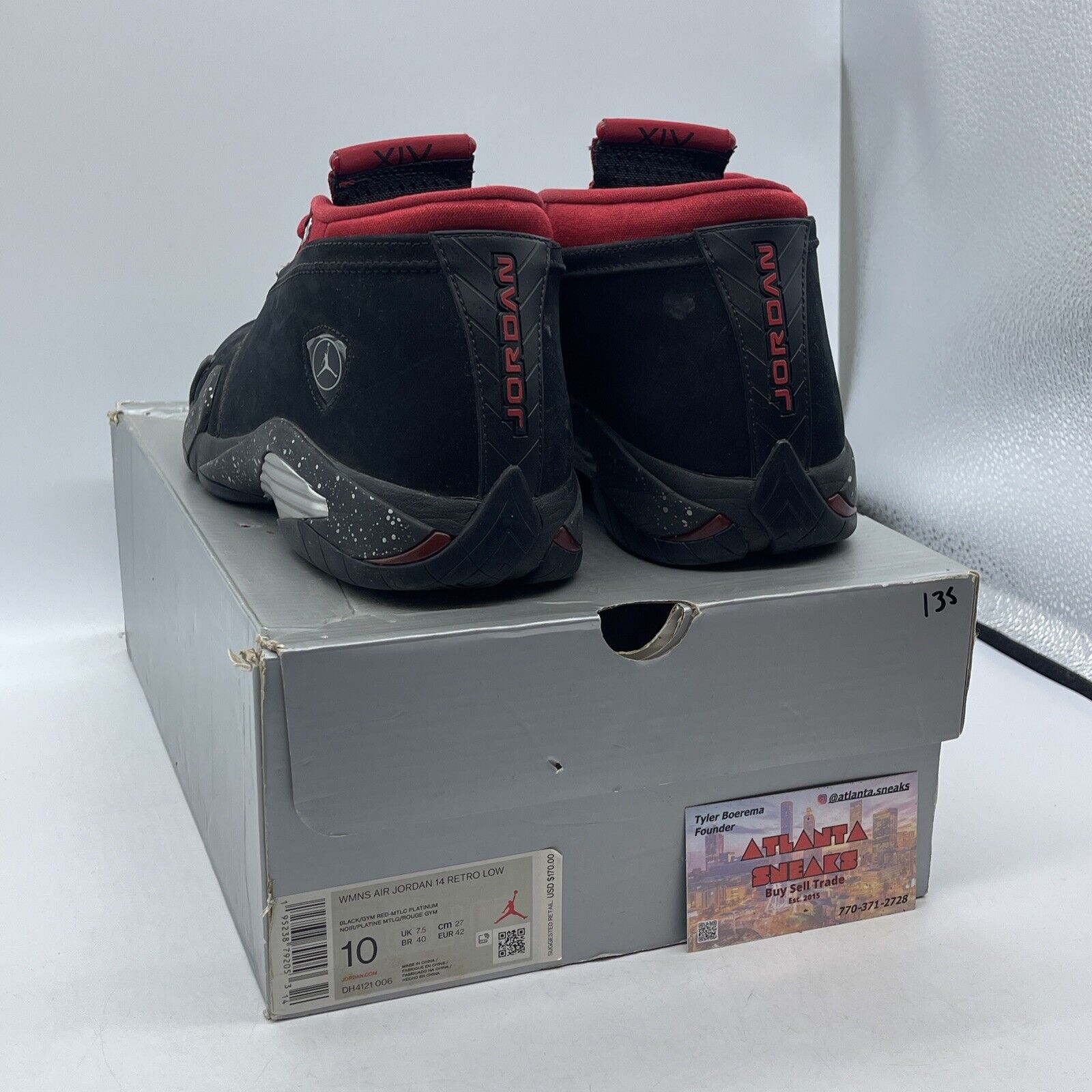 Size 10W - Air Jordan 14 Retro Low Red Lipstick Black Red Suede (DH4121-006)
