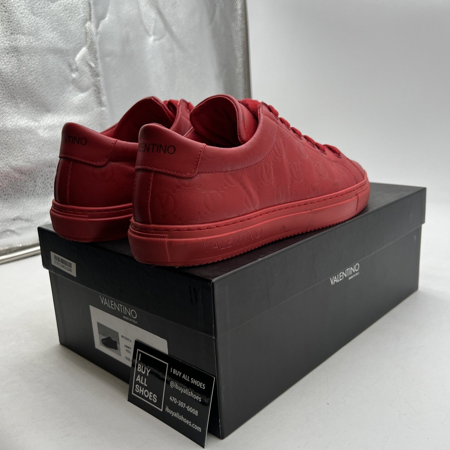 Size 7 - VALENTINO BY MARIO VALENTINO Jimmy Logo Monogram Leather Sneakers