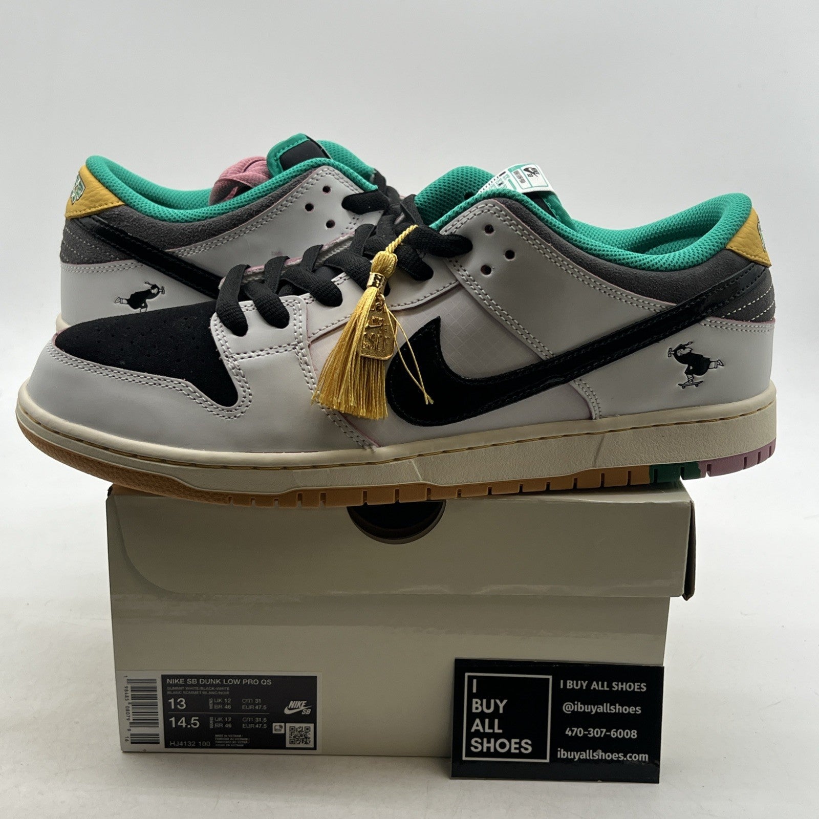 Size 13 - Nike CSEF x Dunk SB Low White Clear Emerald (HJ4132-100)