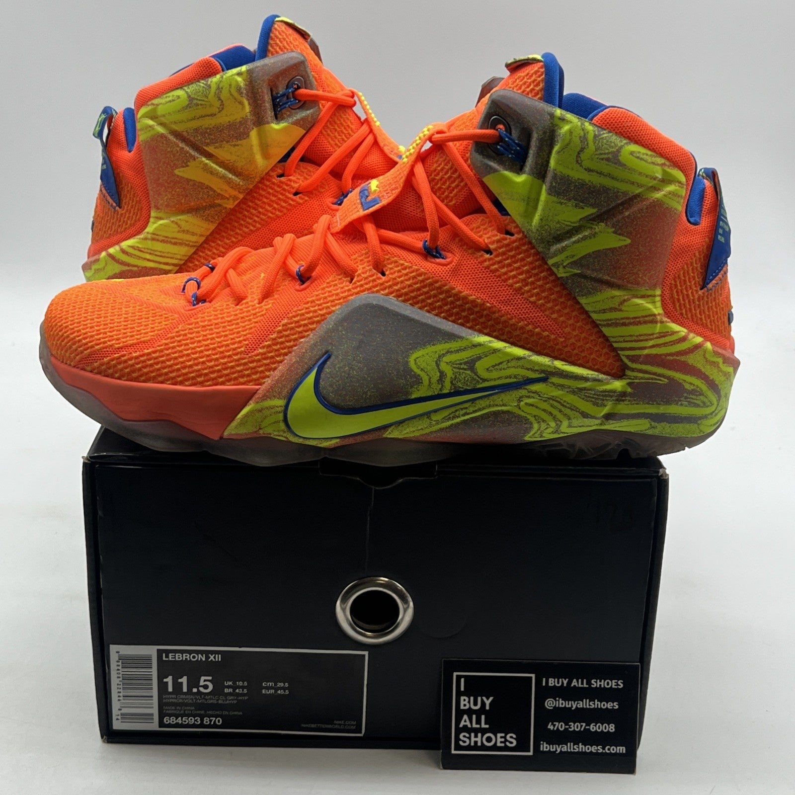 Size 11.5 - Nike LeBron 12 Six Meridians (684593-870)