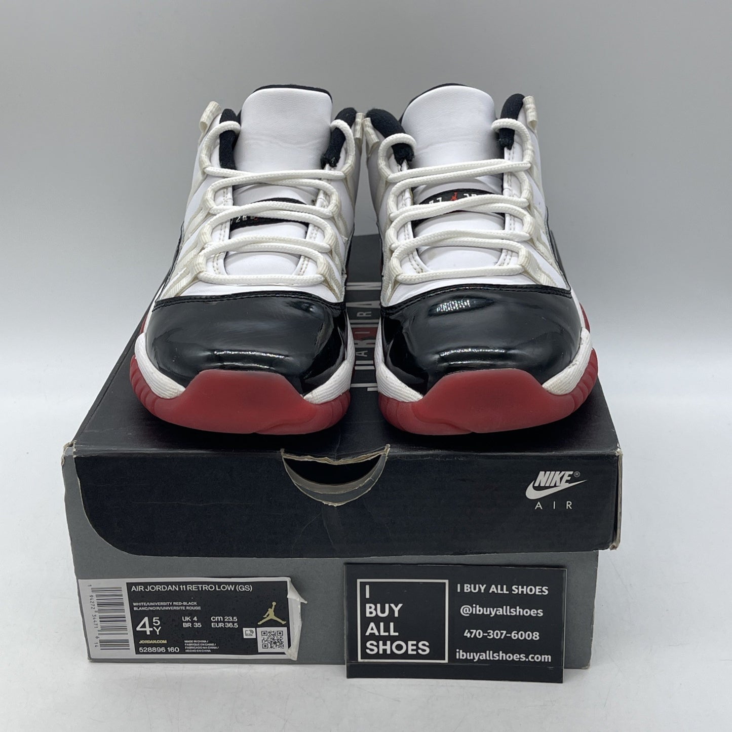 Size 4.5Y - Air Jordan XI 11 Retro Low GS Concord Bred  (528896-160)
