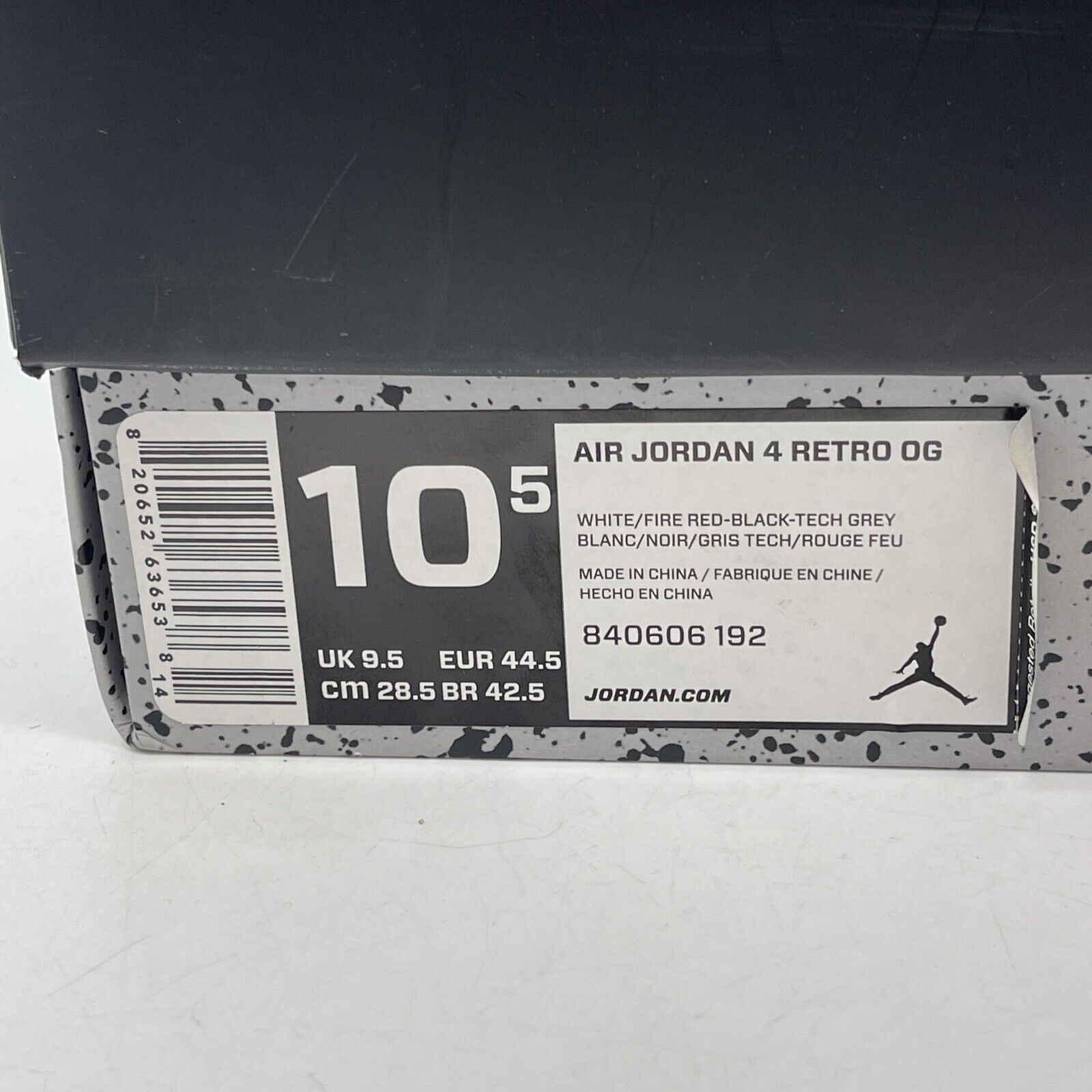 Size 10.5 - Jordan 4 Retro OG Mid White Cement Black Grey Leather (840606-192)