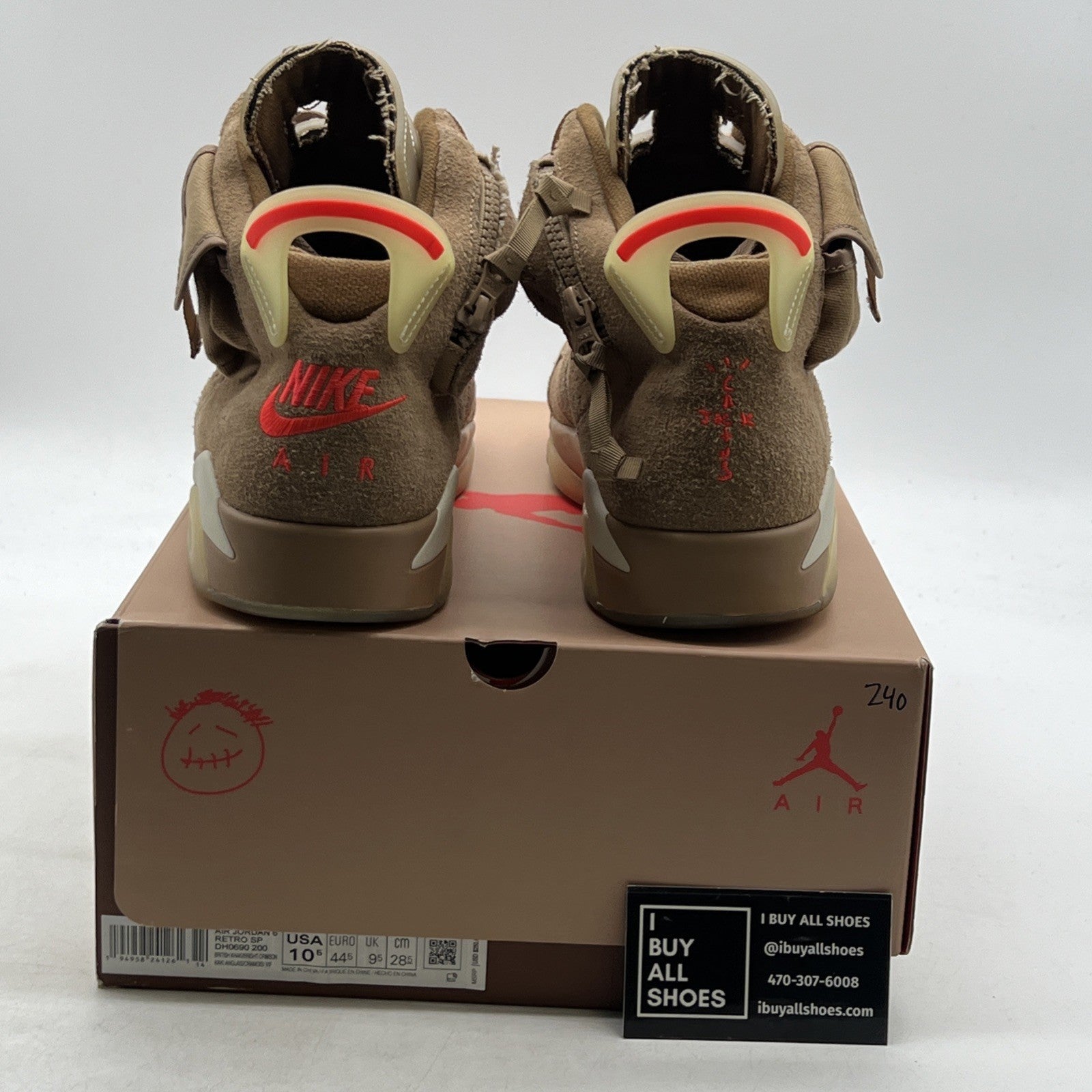 Size 10.5 - Air Jordan 6 Retro x Travis Scott Mid British Khaki (DH0690-200)
