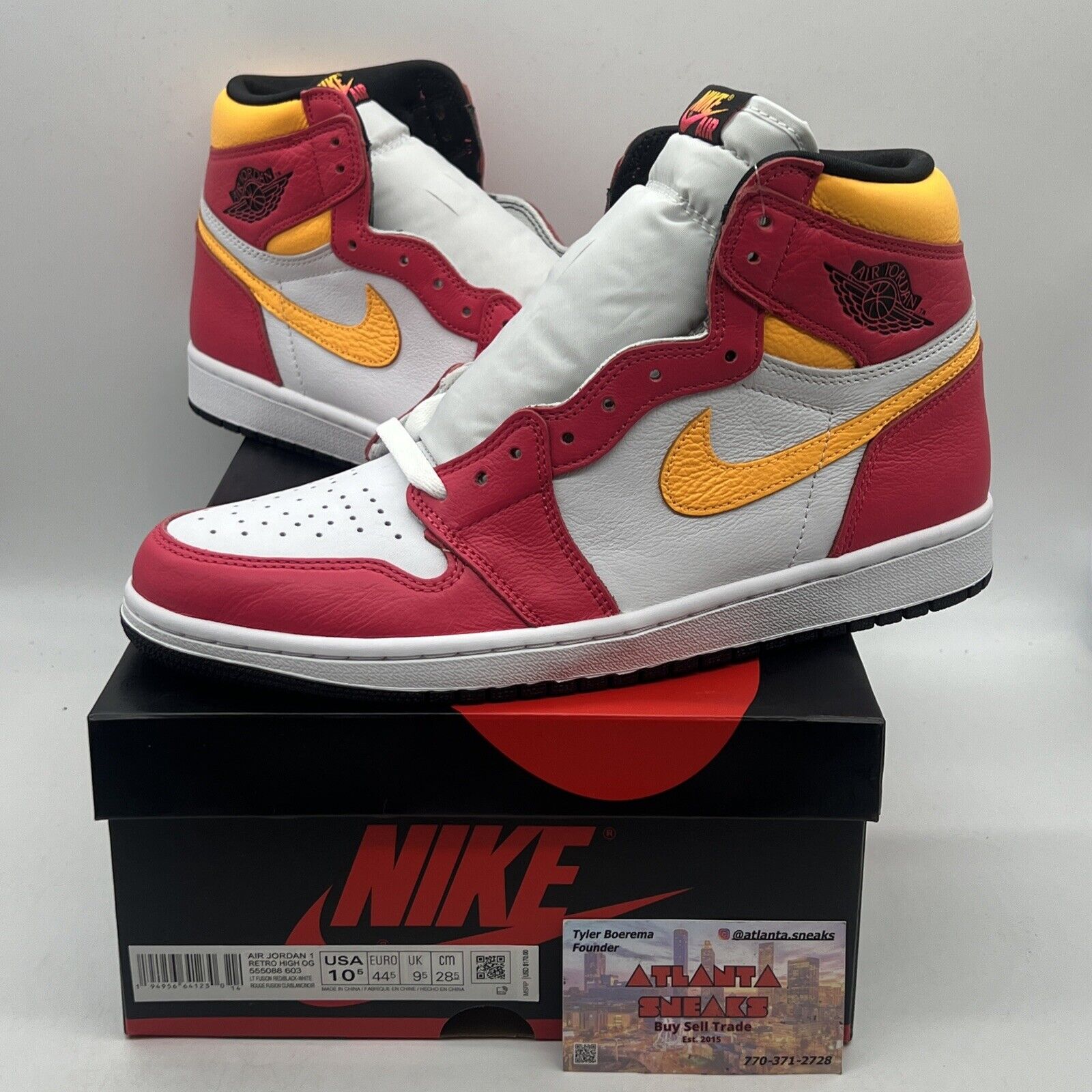 Size 10.5 - Jordan 1 Retro High OG Light Fusion Red 2021 Brand New Og All