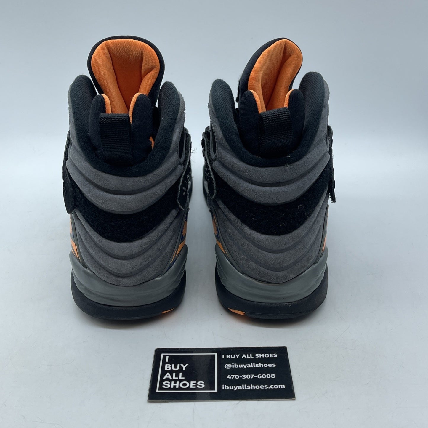 Size 9 - Air Jordan 8 Retro Phoenix Suns Grey Black Suede (305381-043)