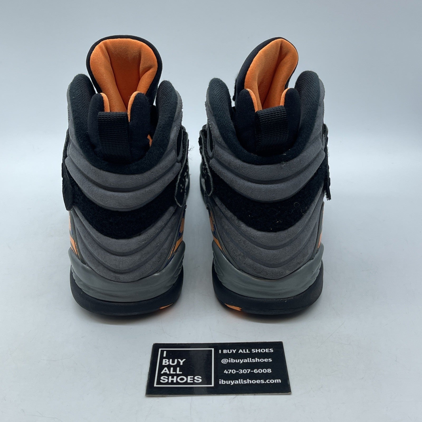 Size 9 - Air Jordan 8 Retro Phoenix Suns Grey Black Suede (305381-043)