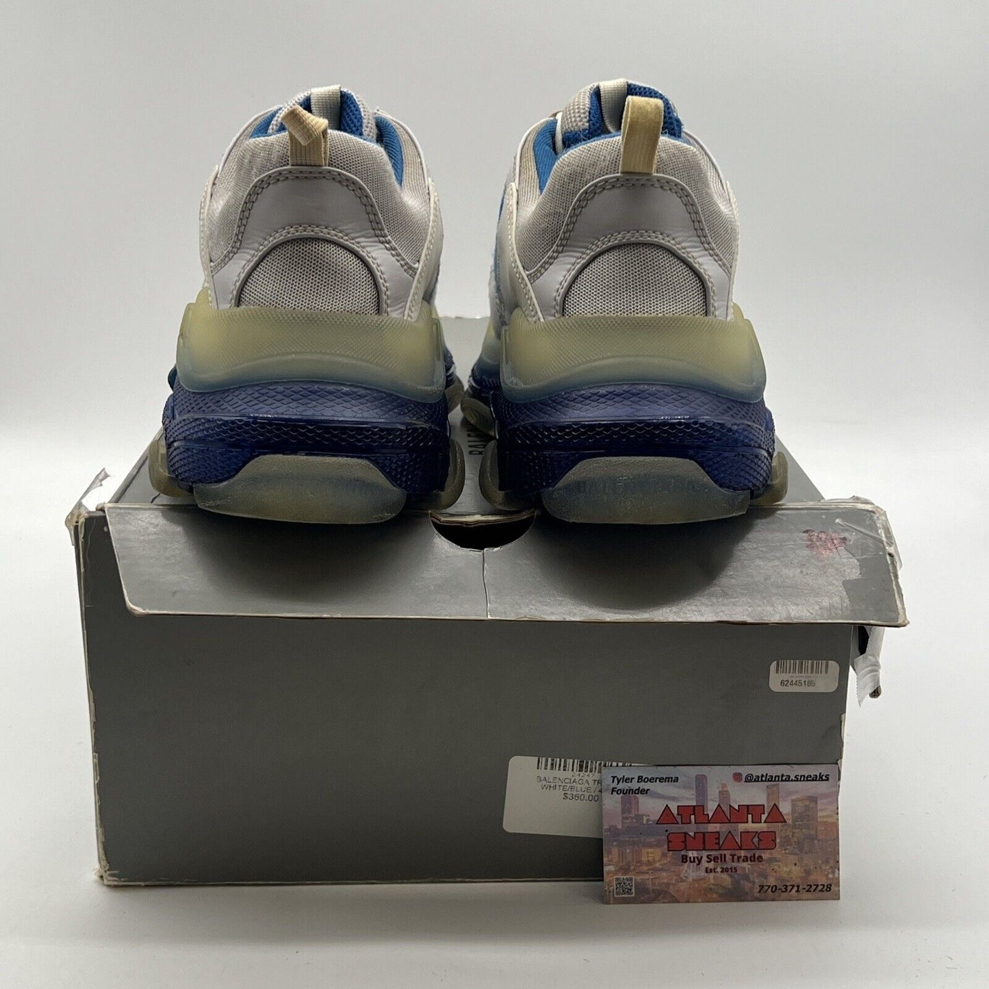 Size 12 - Balenciaga Triple S Blue And White