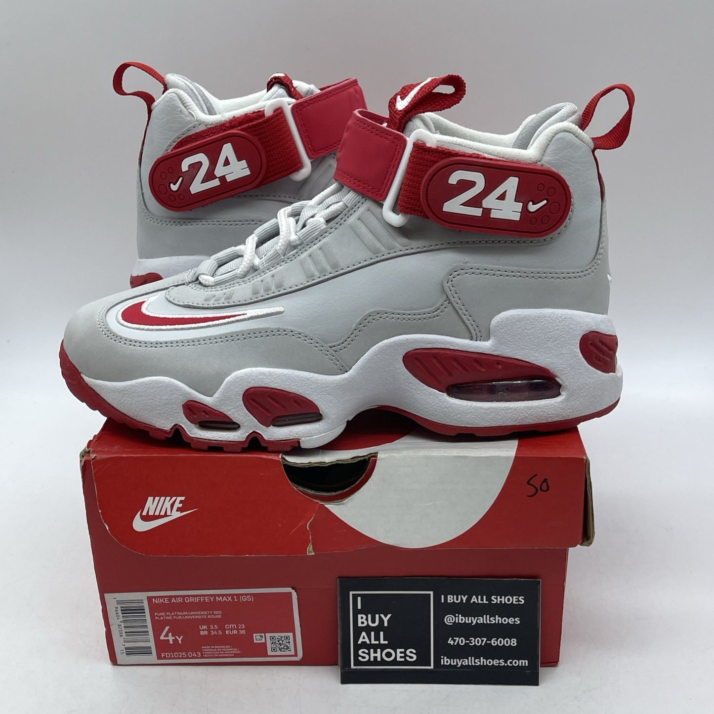 Size 4Y (GS) - Nike Air Griffey Max I Mid Rouge (FD1025-043)