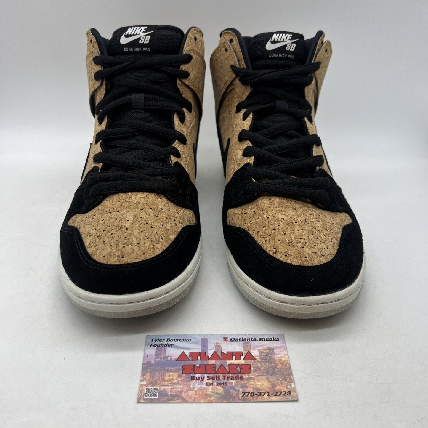 Size 12 - Nike Dunk Premium SB High Cork Black White Suede (313171-026)