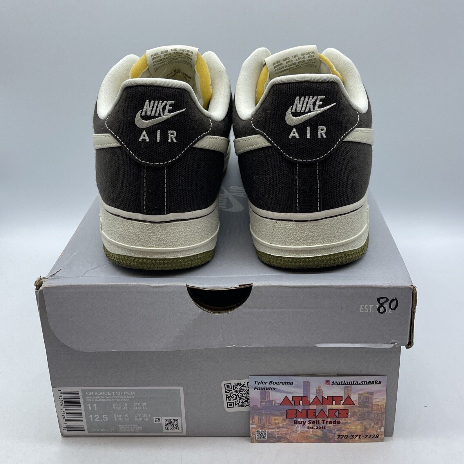 Size 11 - Nike Air Force 1 '07 Premium Low Baroque Brown white (CI9349-201)