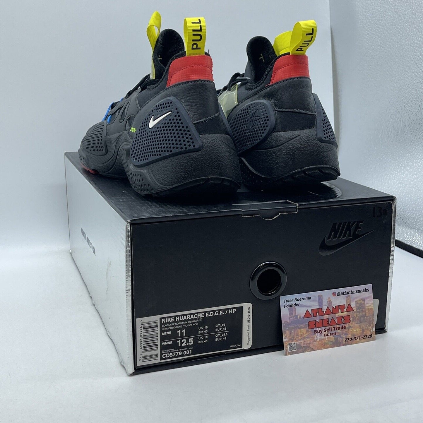 Size 11.5 - Nike Heron Preston x Huarache E.D.G.E. Black Suede (CD5779-001)