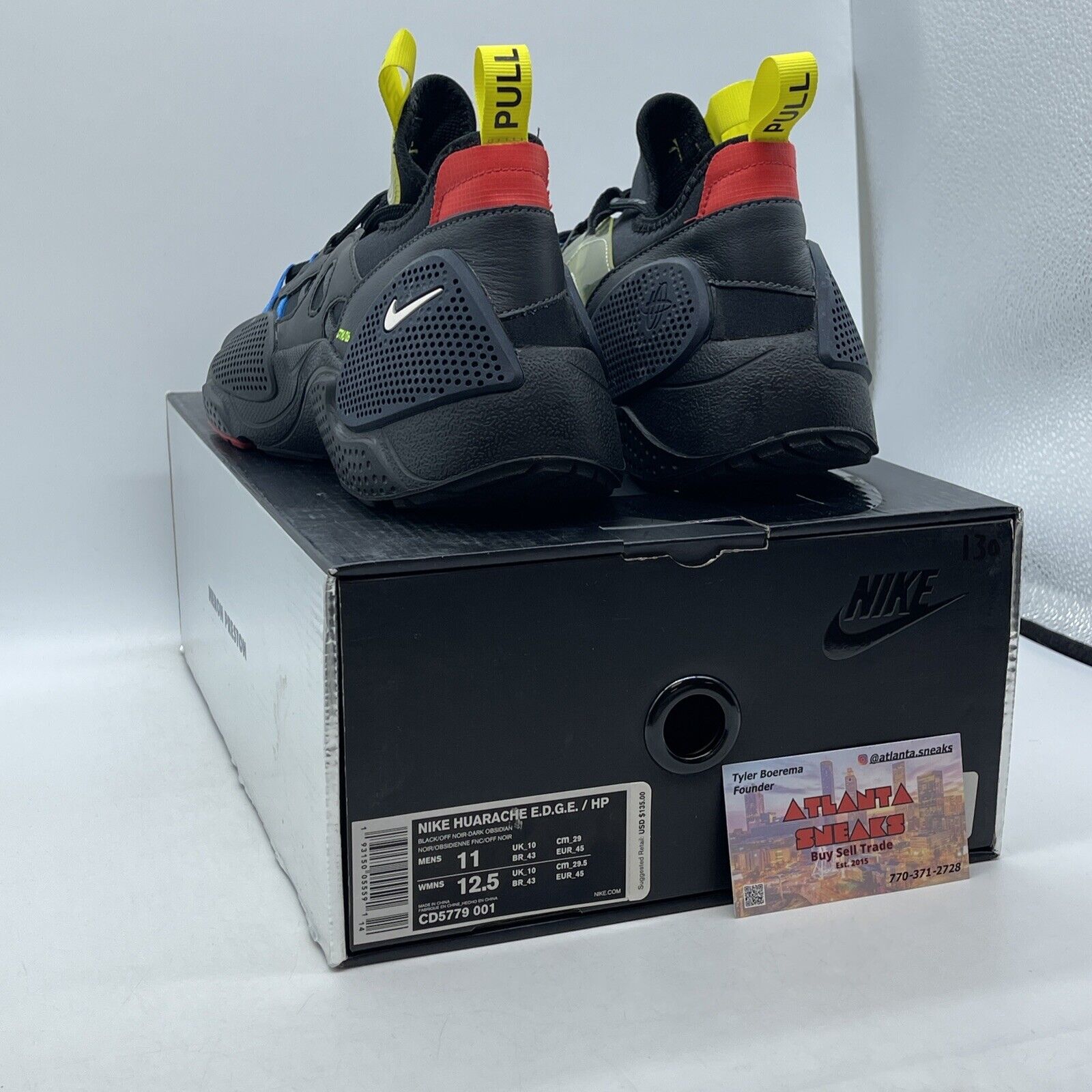 Size 11.5 - Nike Heron Preston x Huarache E.D.G.E. Black Suede (CD5779-001)