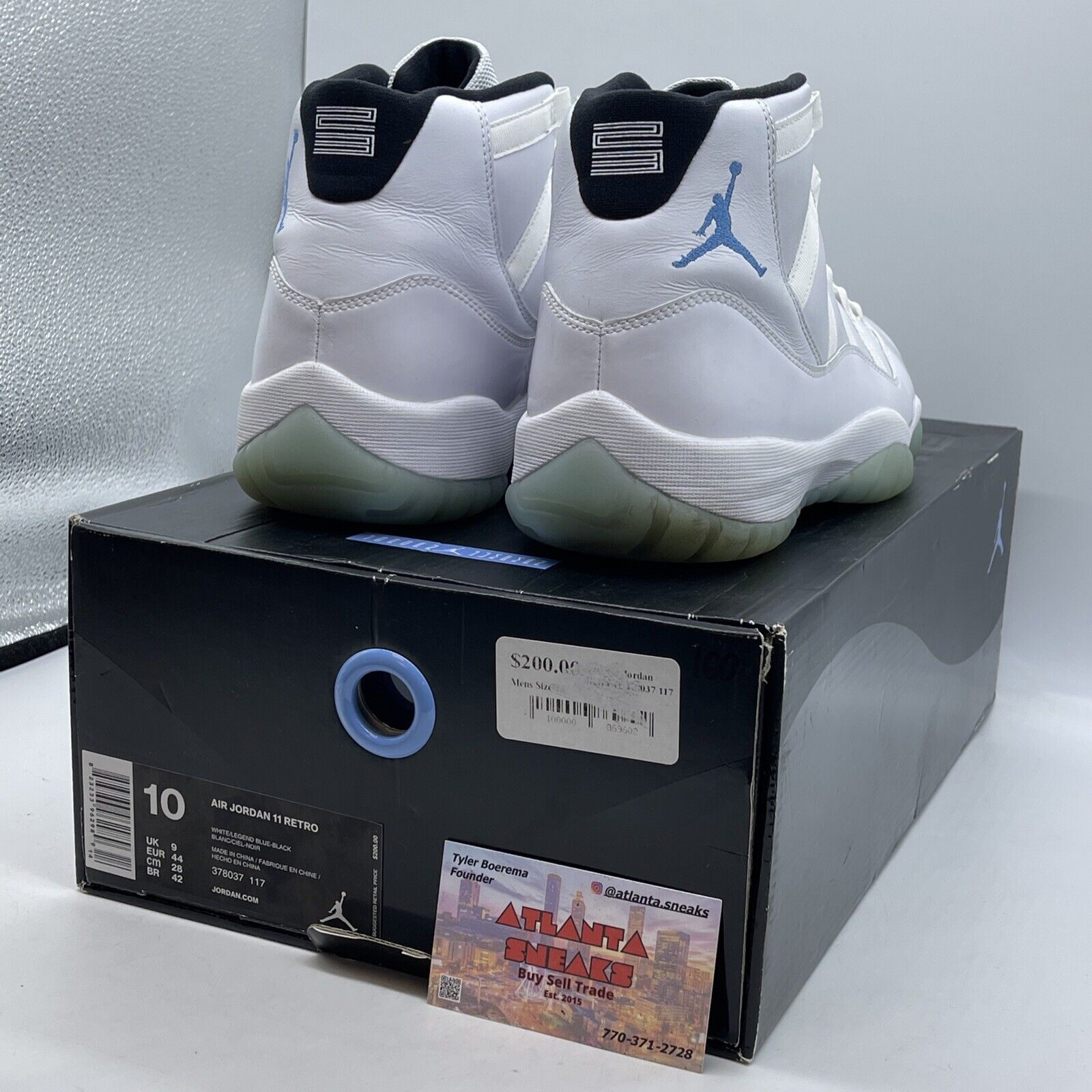 Size 10 - Jordan 11 Retro High Legend Blue White Leather Suede (378037-117)