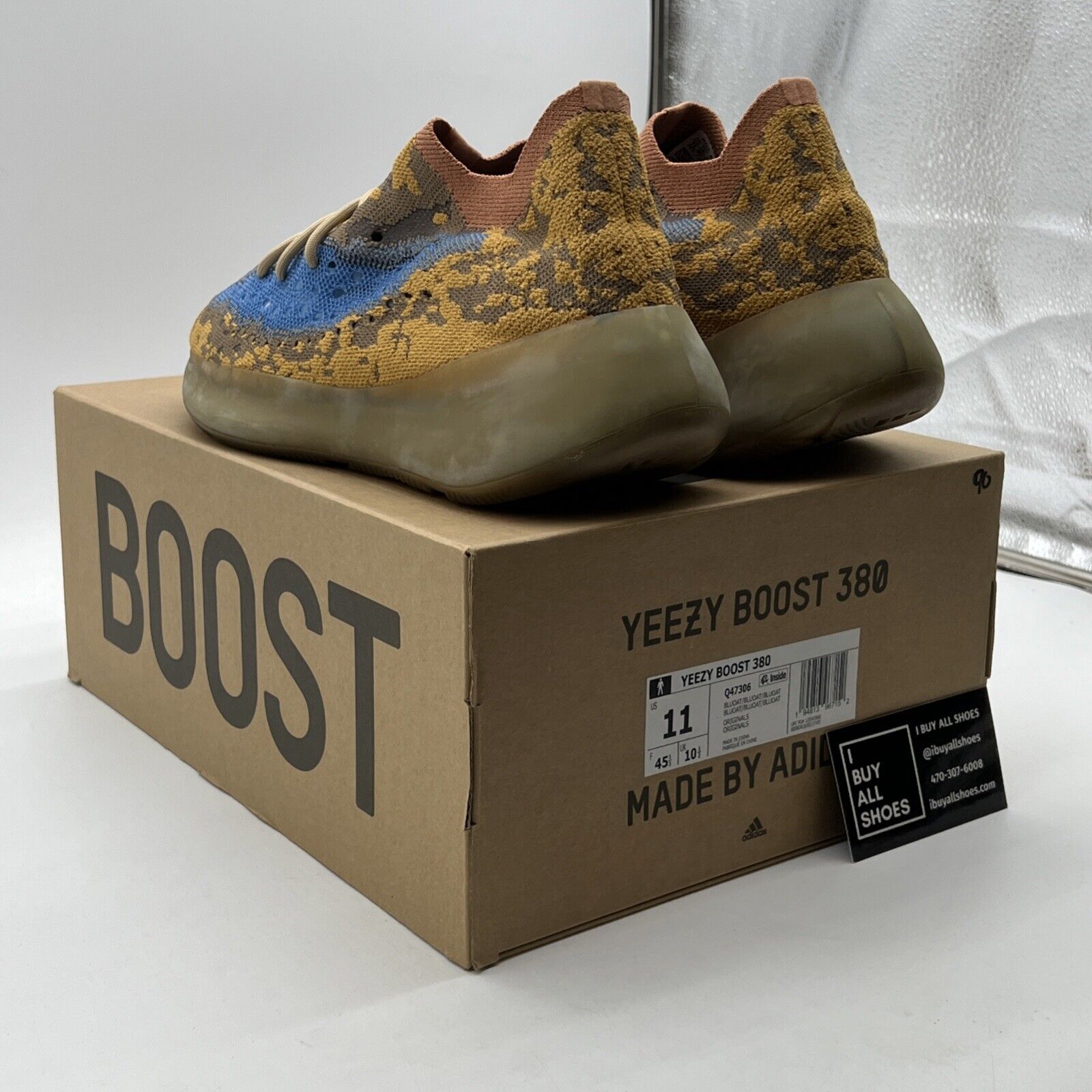 Size 11 - adidas Yeezy Boost 380 Blue Oat Non-Reflective (Q47306)