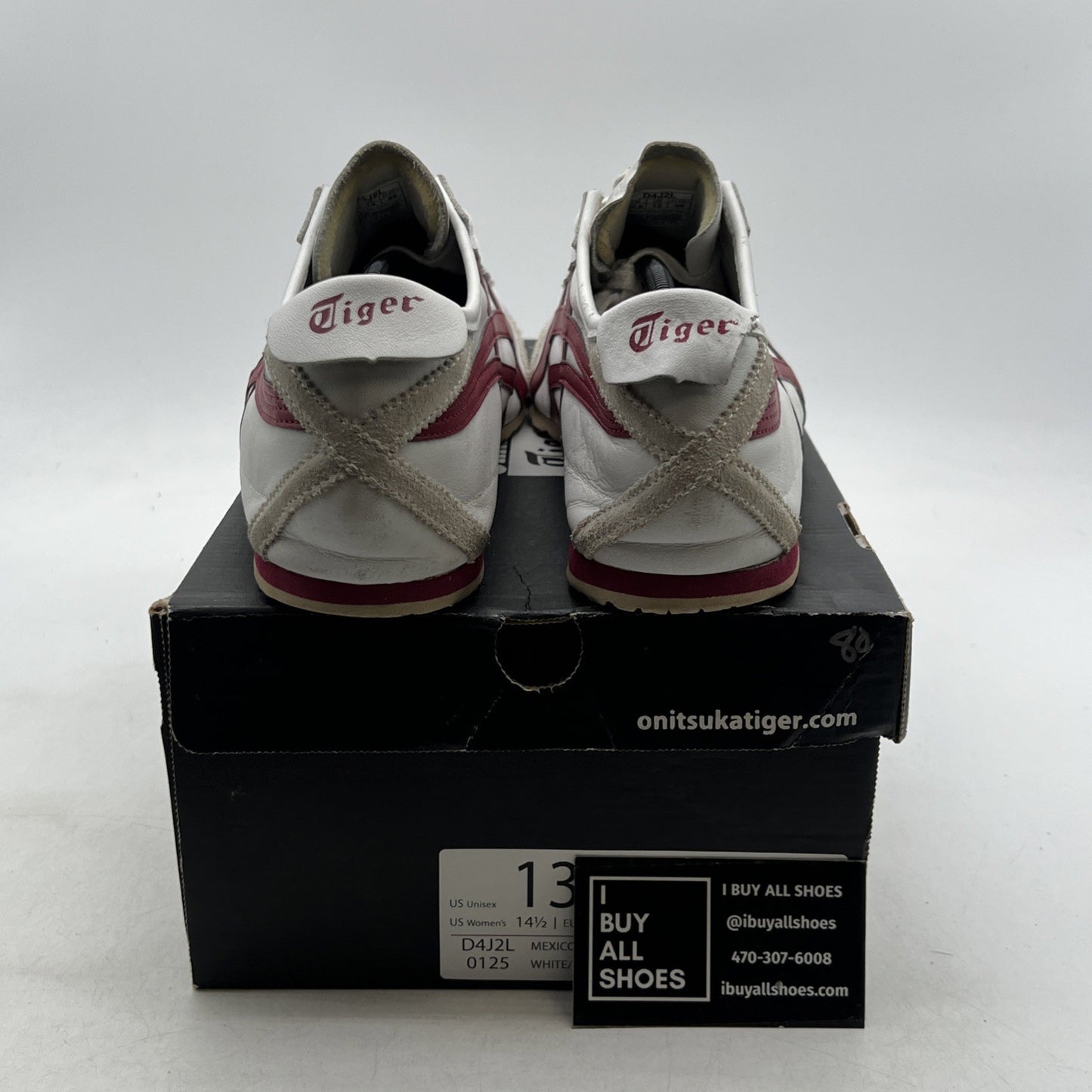 Size 13 - Asics Onitsuka Tiger Mexico 66 'Beige/Red' Unisex Sneakers (D4J2L)