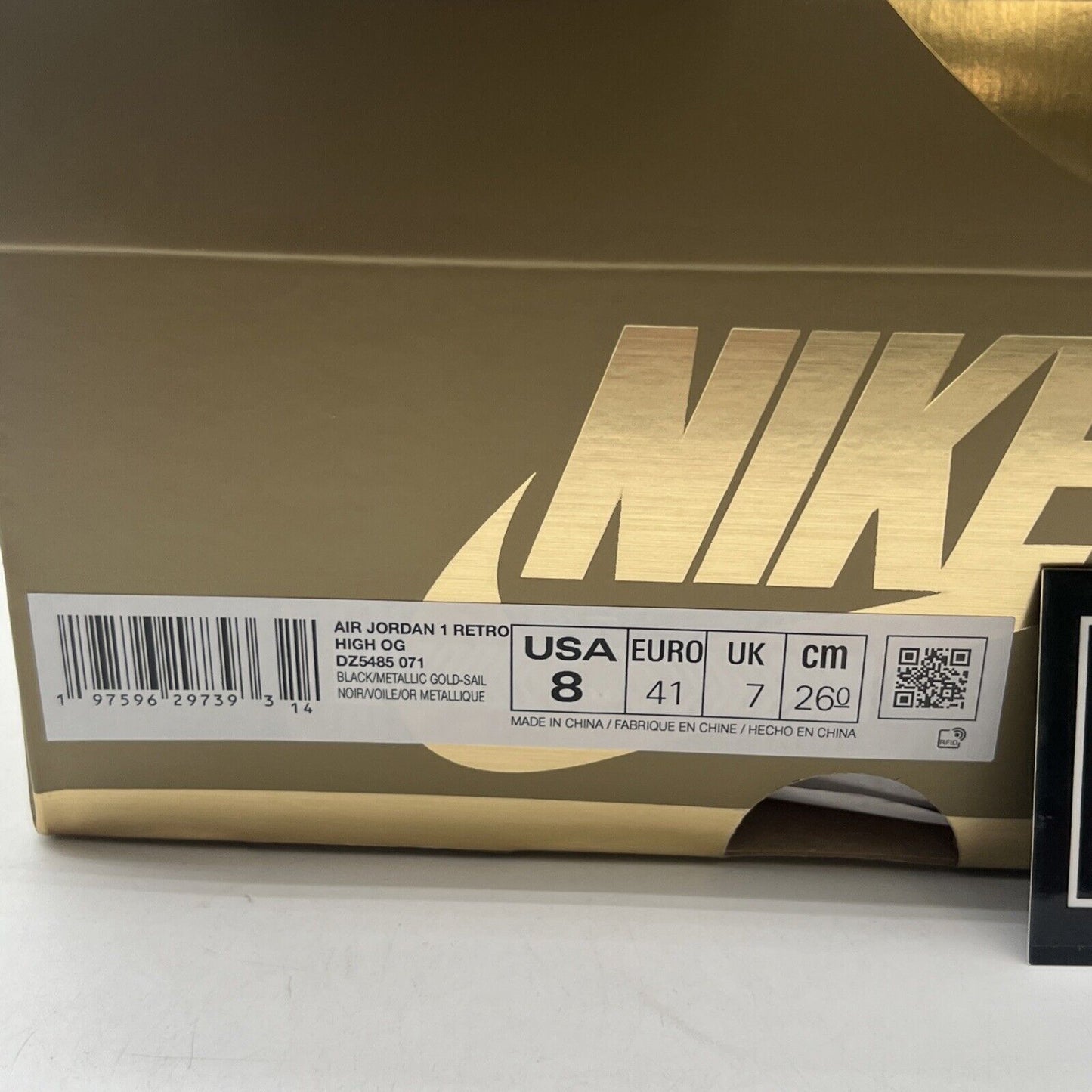 Size 8 - Air Jordan 1 Retro OG High Black Gold (DZ5485-071)